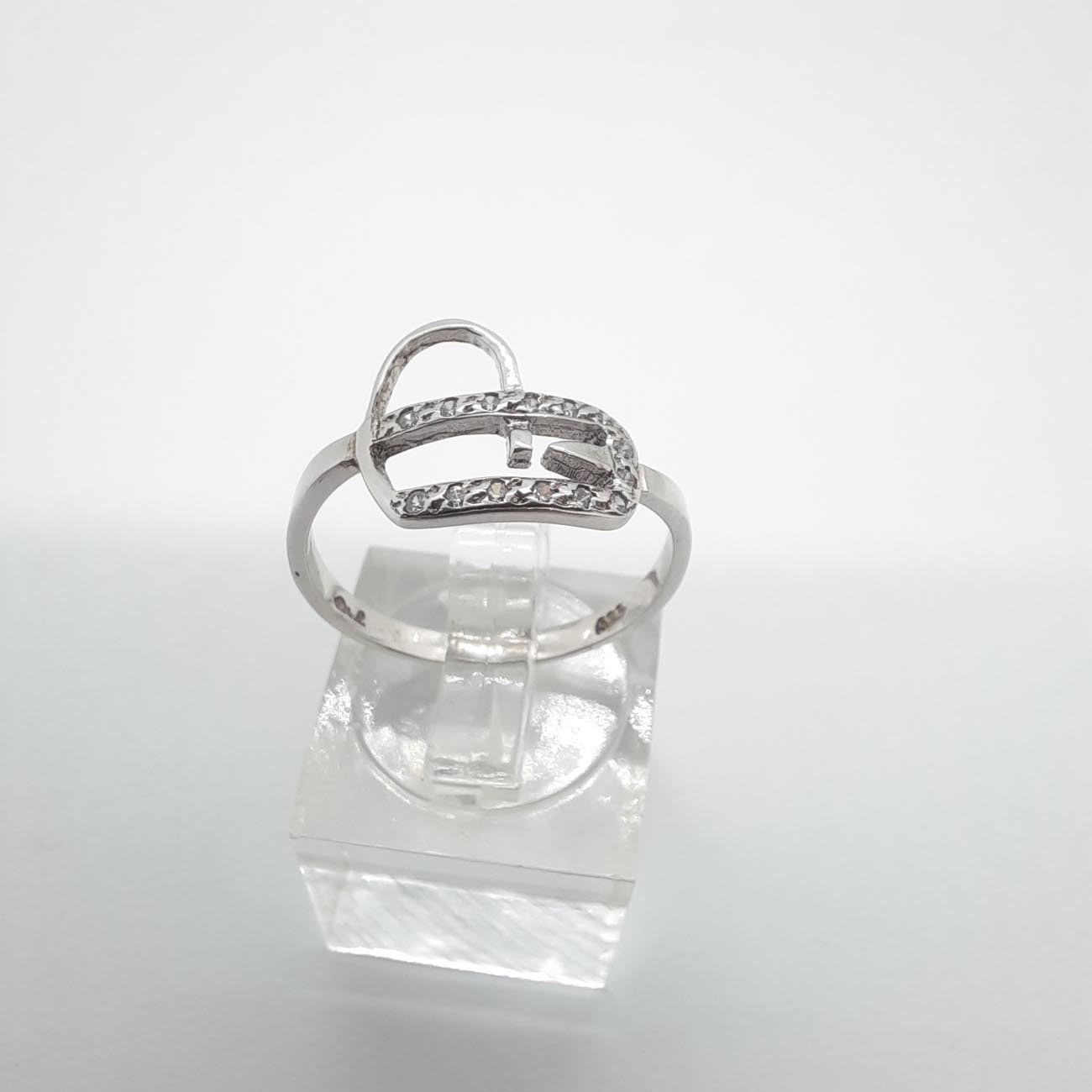 Λευκόχρυσο Κ14 δαχτυλίδι καρδιά 