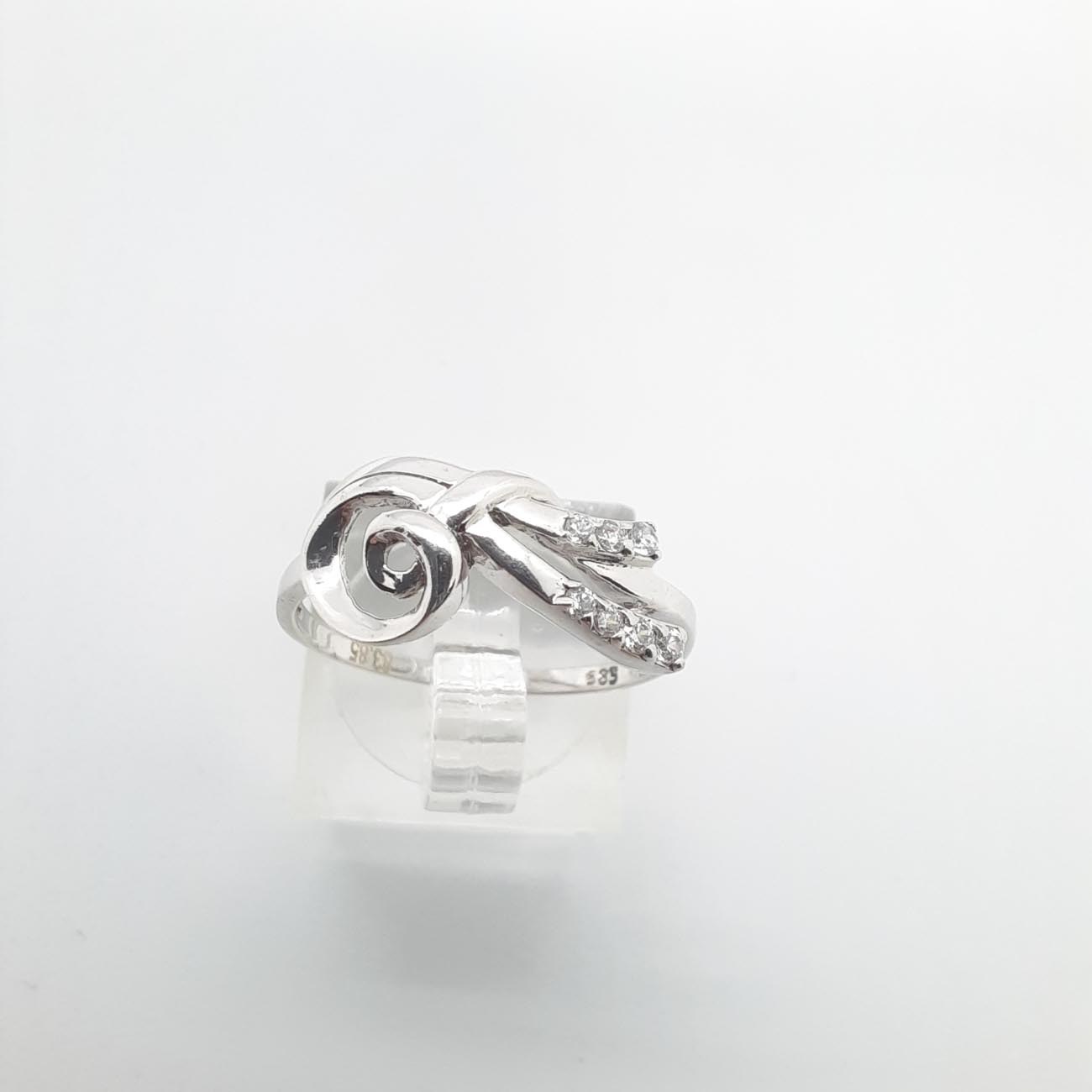 Λευκόχρυσο δαχτυλίδι Κ14 waves