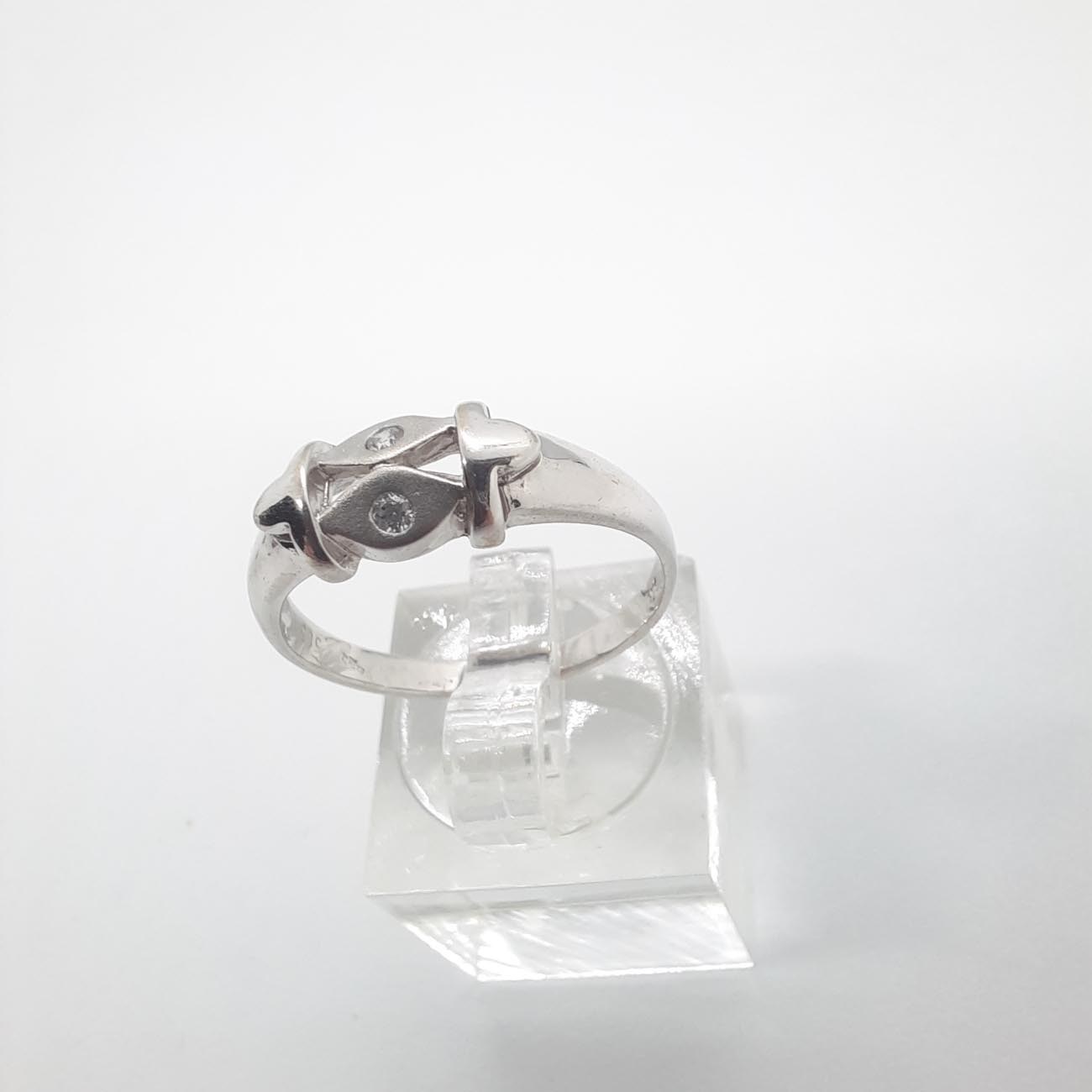 Λευκόχρυσο δαχτυλίδι sweet couple Κ14 