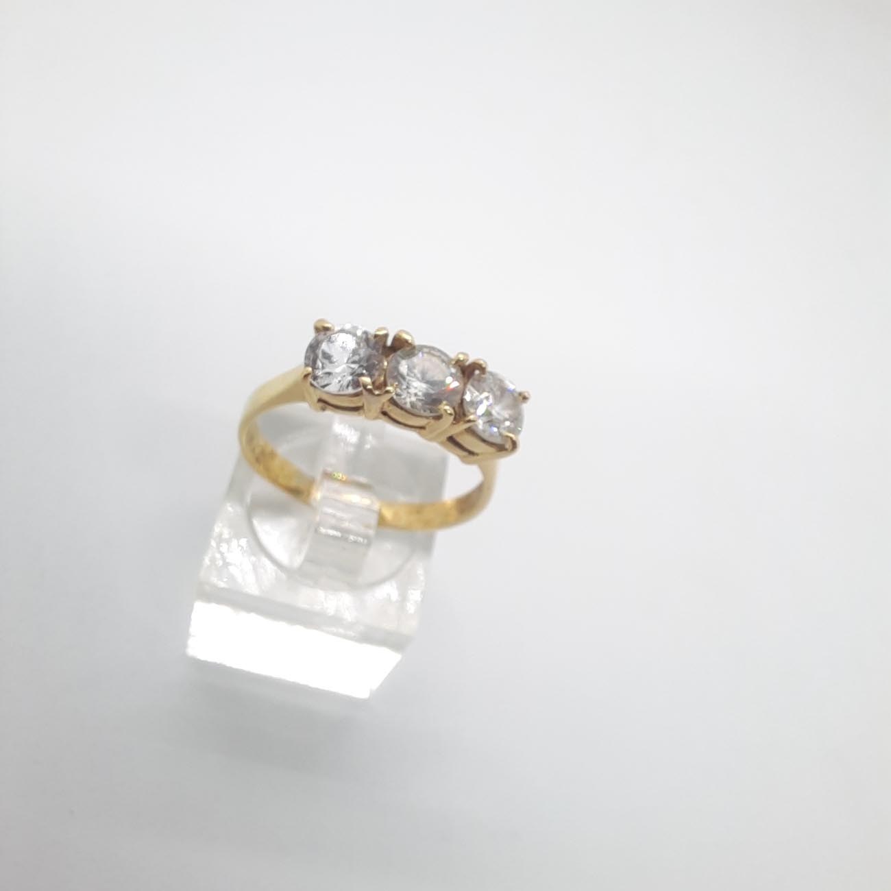 Χρυσό δαχτυλίδι ζιργκόν K14 tripleta