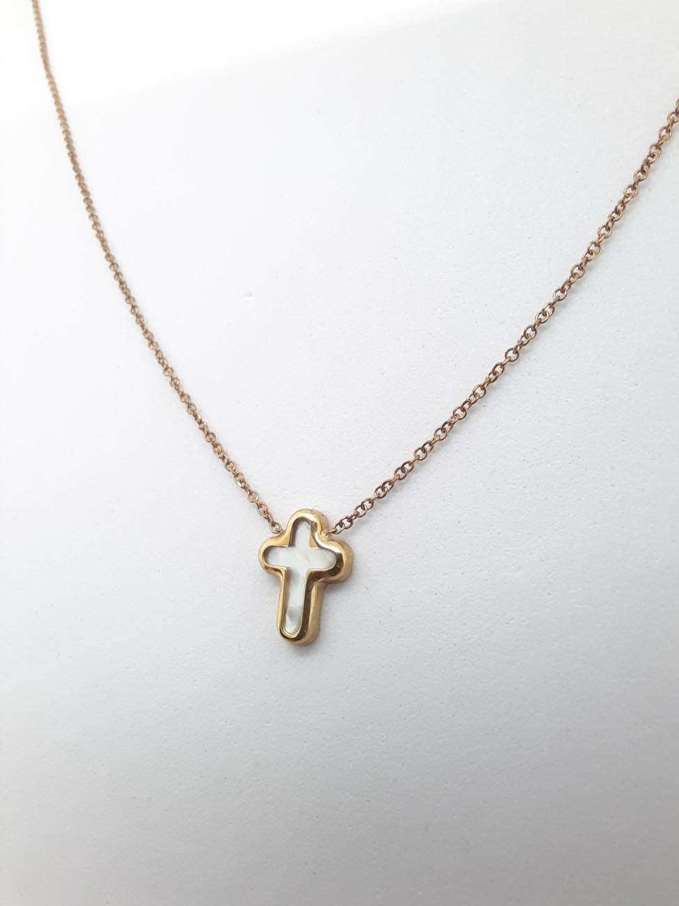 Σταυρός χρυσός Κ9 φίλντισι αλυσίδα