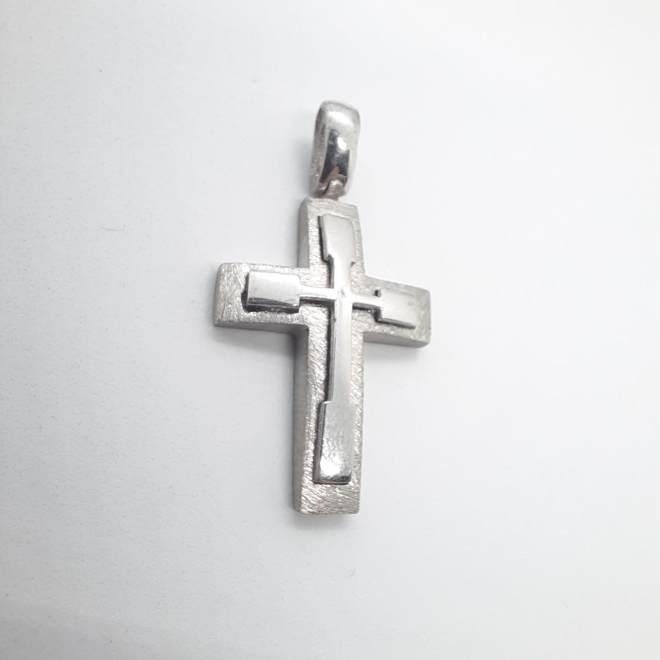 Ασημένιος μασίφ σταυρός 