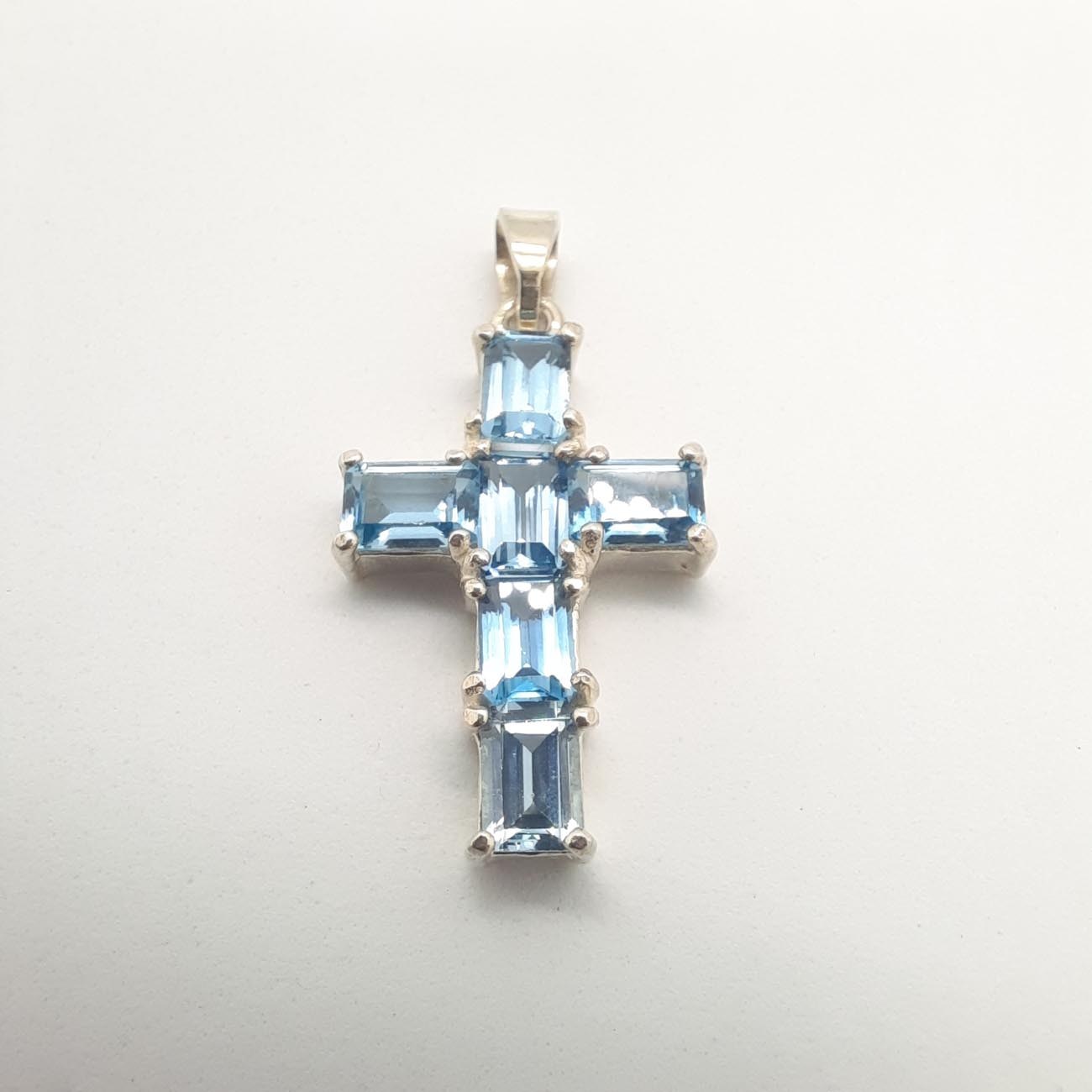 Σταυρός ασήμι blue shine