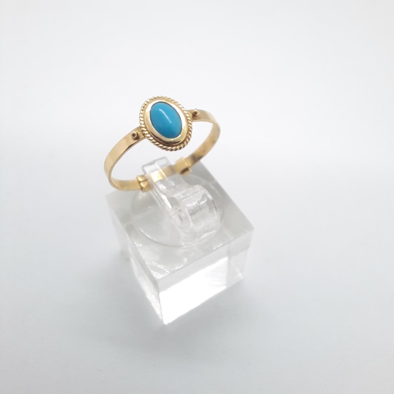 Δαχτυλίδι χρυσό Κ14 τυρκουάζ