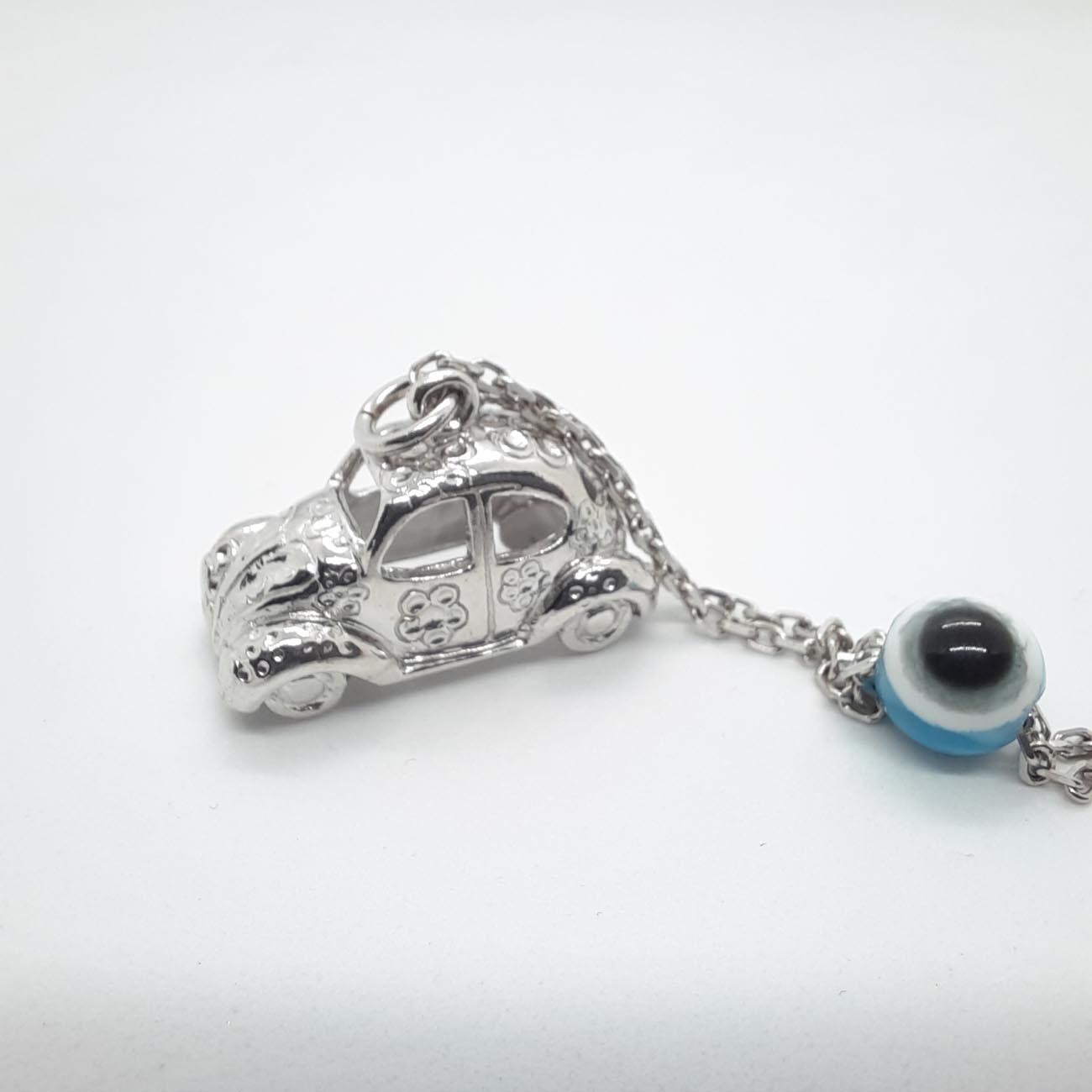 Ασημένιο γούρι αυτοκινήτου με ματόχαντρο