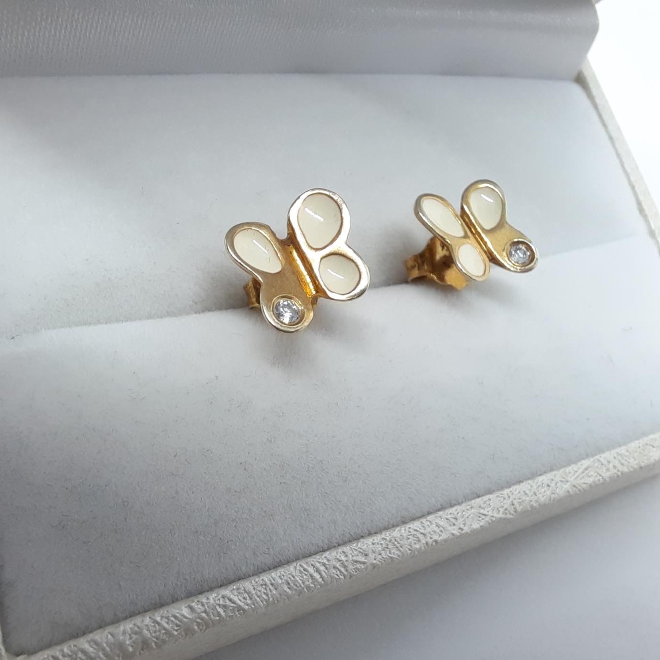 Σκουλαρίκια πεταλούδες επιχρυσωμένο ασήμι