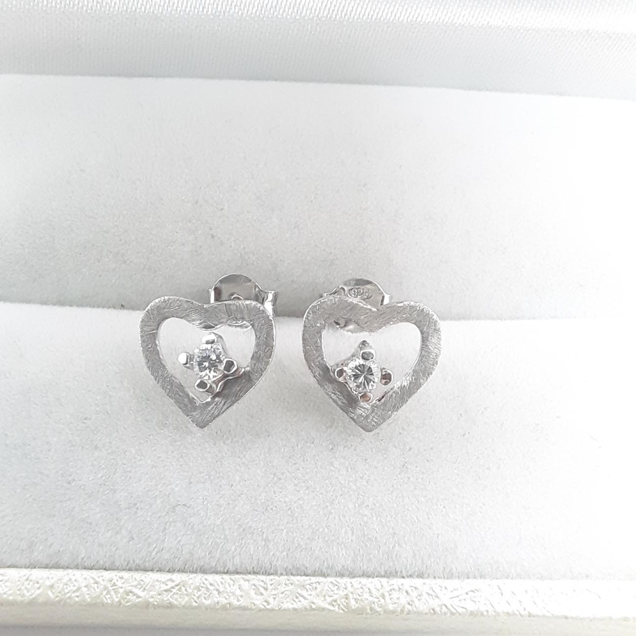 Σκουλαρίκια καρδιά ασήμι