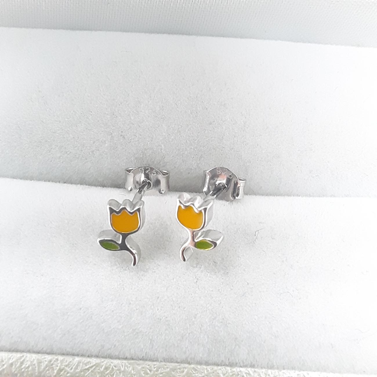 Ασημένια σκουλαρίκια τουλίπες
