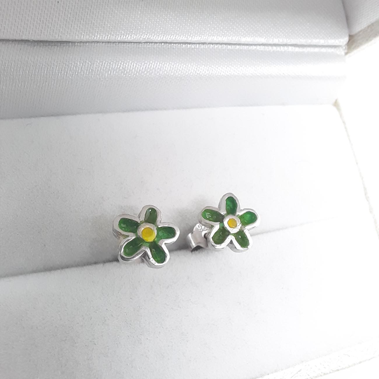 Ασημένια σκουλαρίκια άνθη