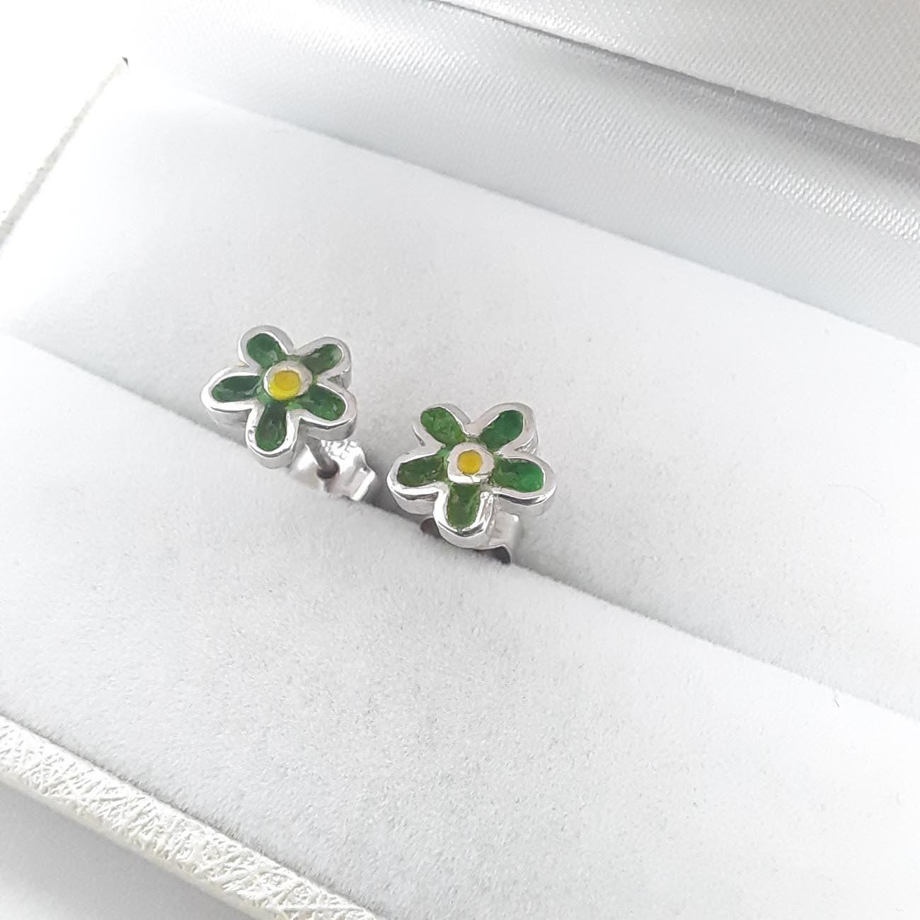 Ασημένια σκουλαρίκια άνθη