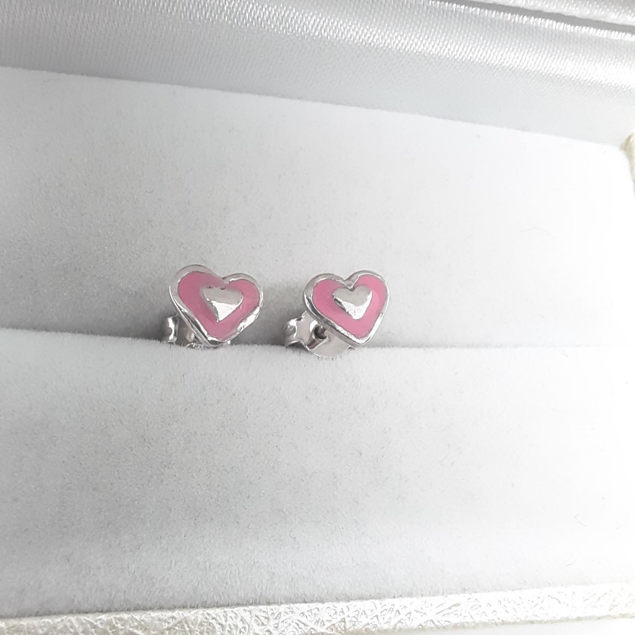 Ασημένιες καρδιές ροζ 