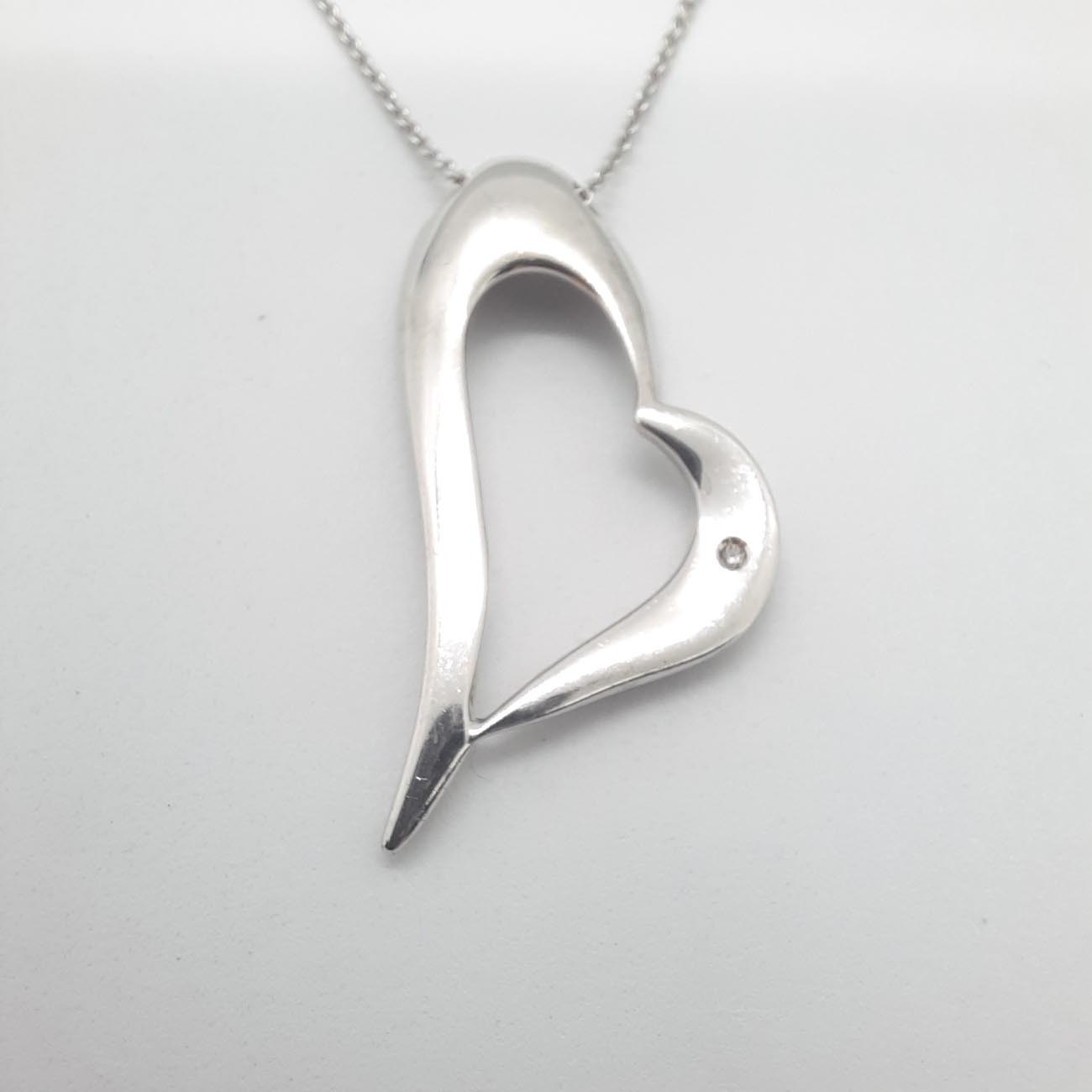 Κολιέ ασήμι καρδιά ζιργκόν sentimiento