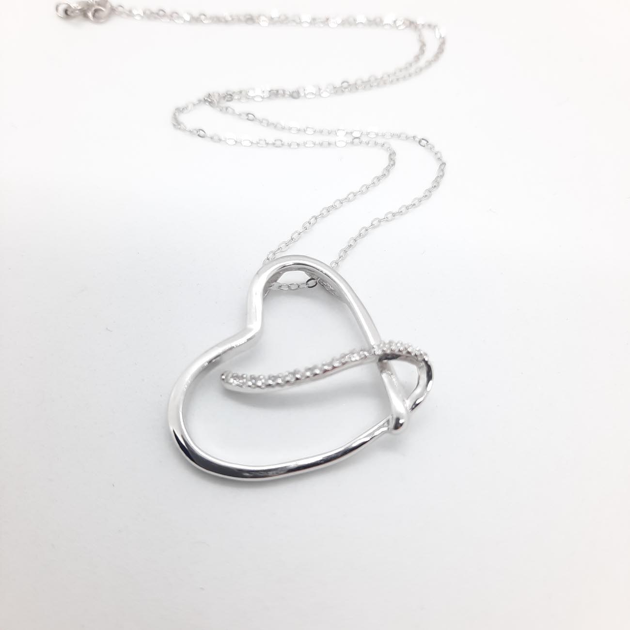 Κολιέ ασήμι καρδιά femina