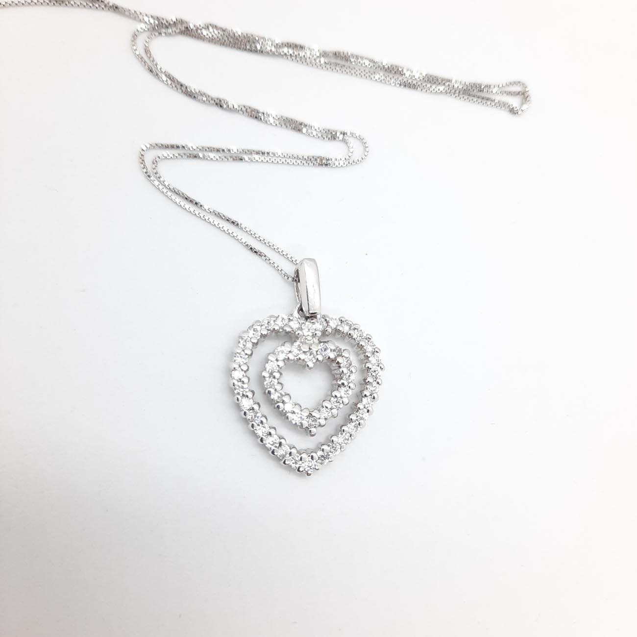 Κολιέ ασήμι ζιργκόν cuore