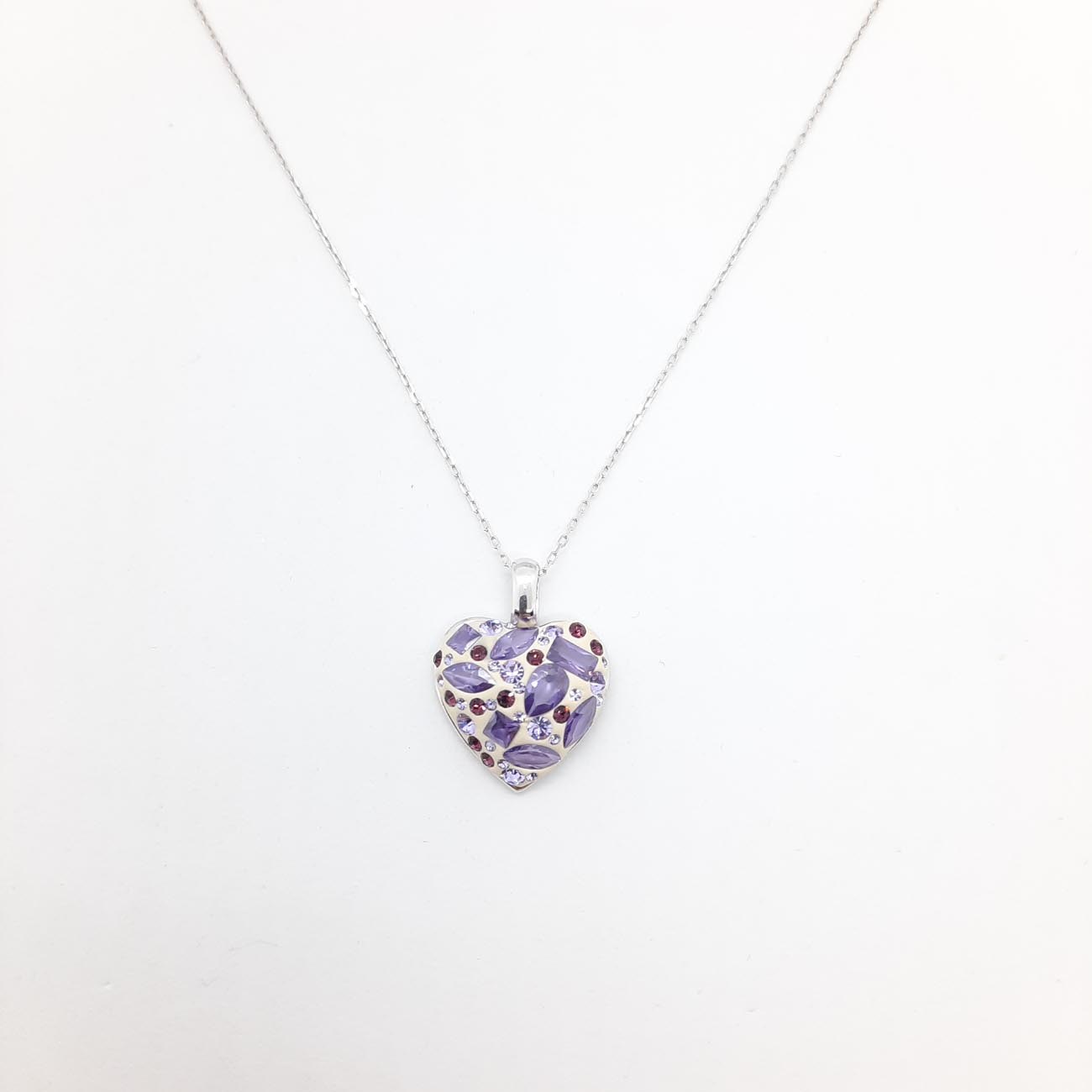 Κολιέ καρδιά μωβ sparkles