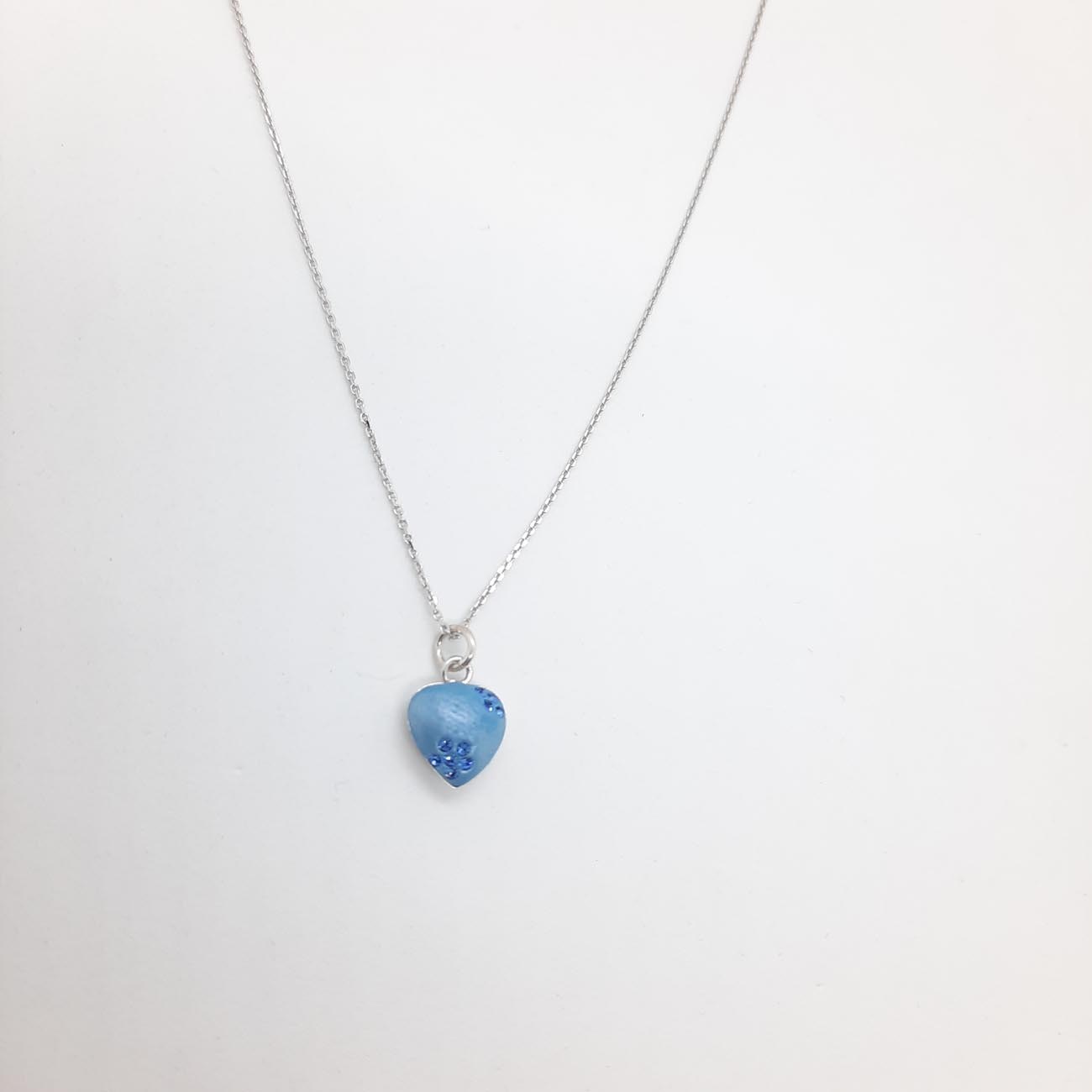 Κολιέ ασήμι καρδιά blue