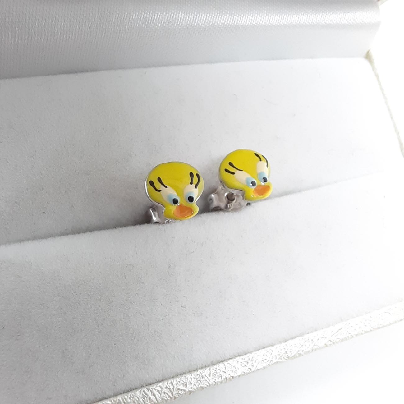 Ασημένια σκουλαρίκια πουλάκια