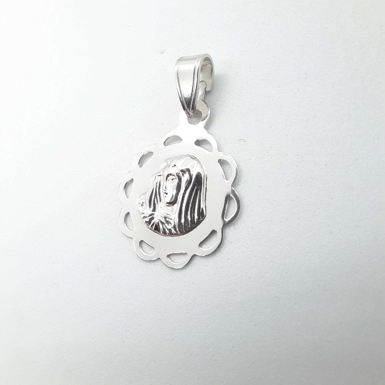 Λευκόχρυσο μενταγιόν Madonna Κ14