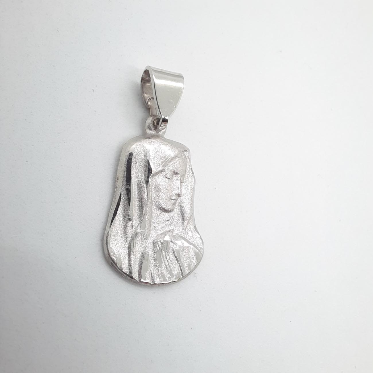 Λευκόχρυση Παναγία μενταγιόν 14 καράτια