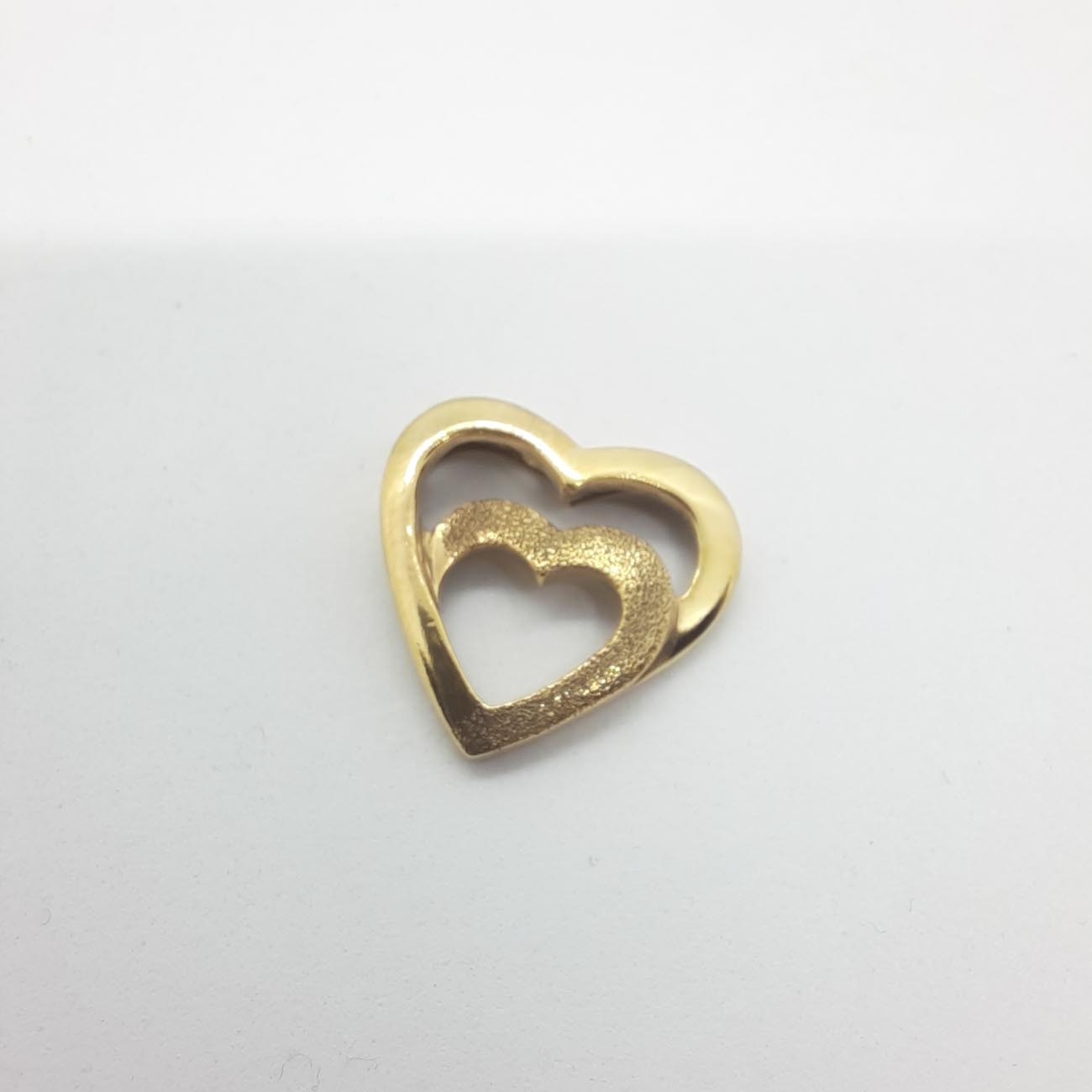 Επίχρυση ασημένια διπλή καρδιά