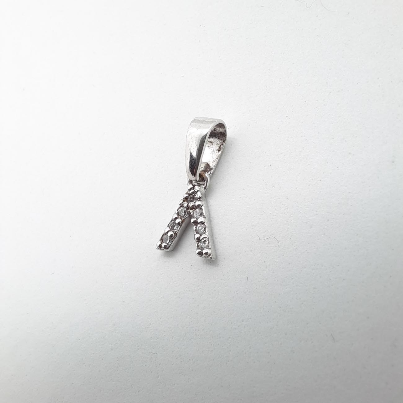 Μονόγραμμα ασήμι ζιργκόν λάμδα