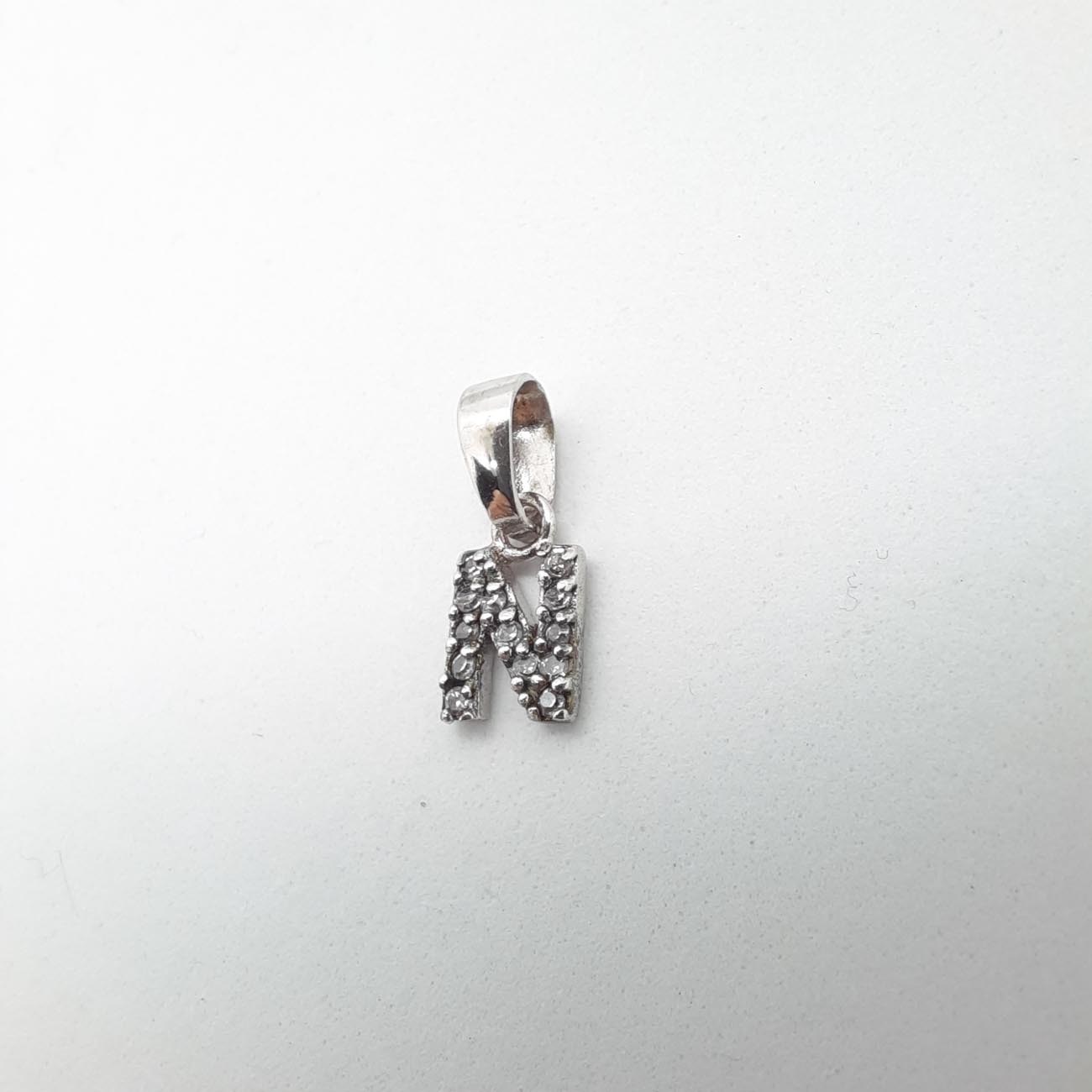 Μονόγραμμα ασήμι ζιργκόν νι