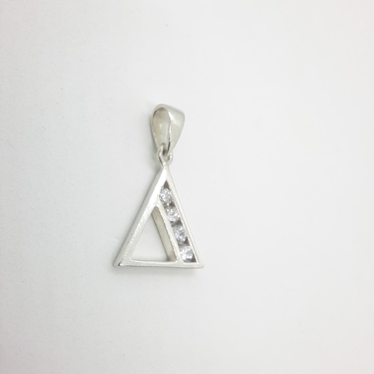 Μονόγραμμα ασήμι ζιργκόν δέλτα