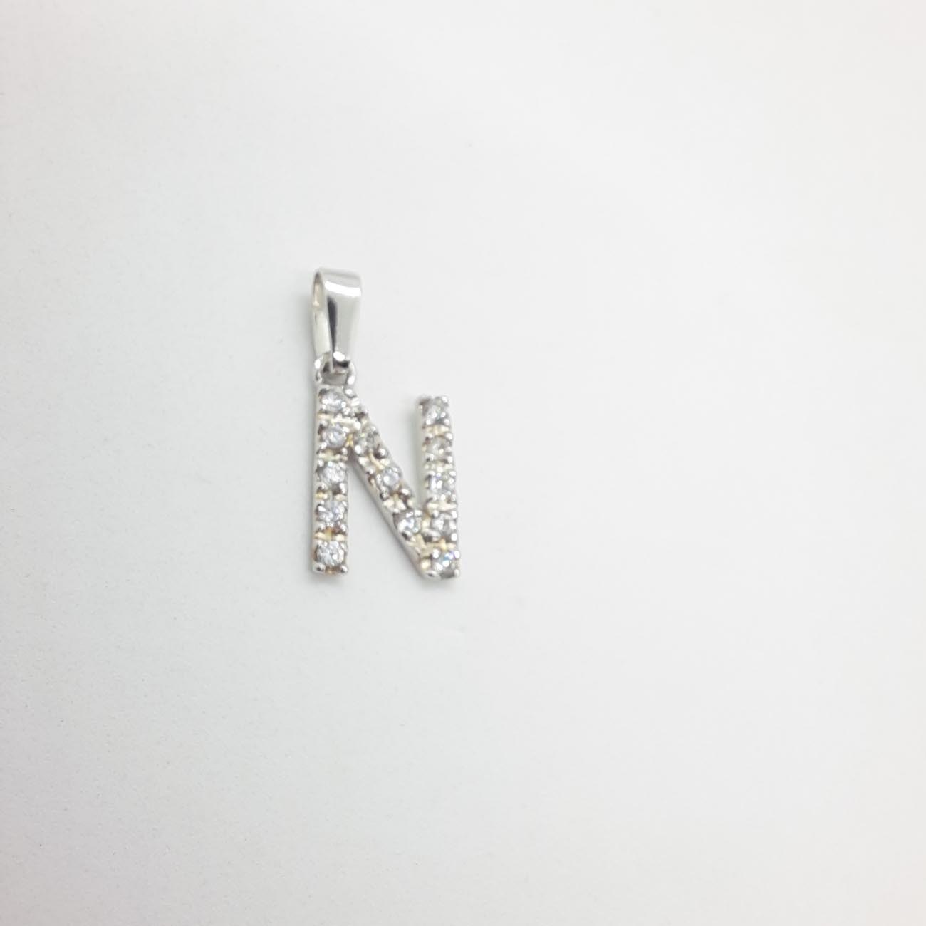 Μονόγραμμα ασήμι ζιργκόν νι