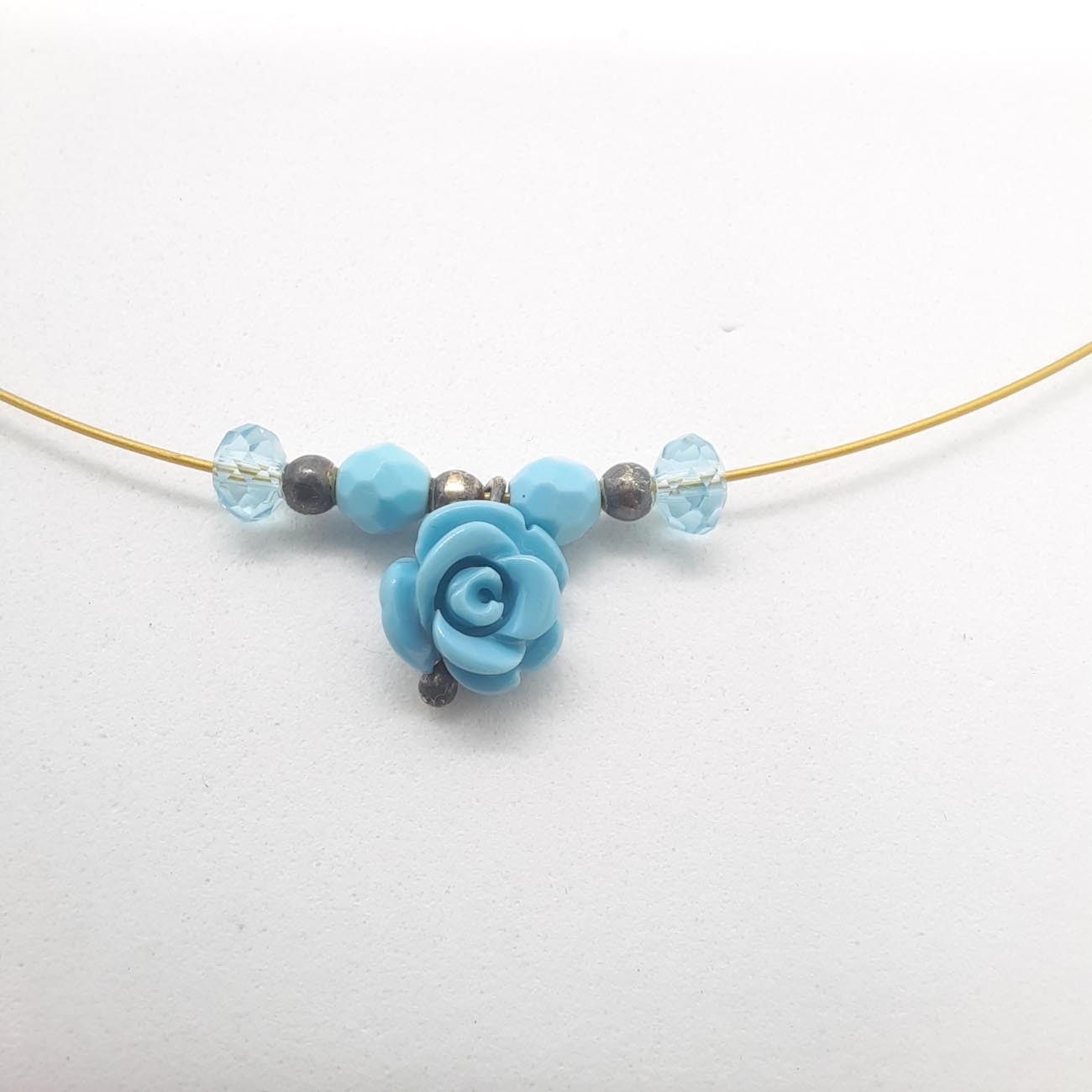 Κολιέ τυρκουάζ τριαντάφυλλο