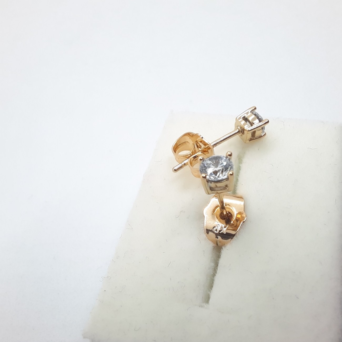 Σκουλαρίκια επίχρυσο ασήμι λευκό ζιργκόν