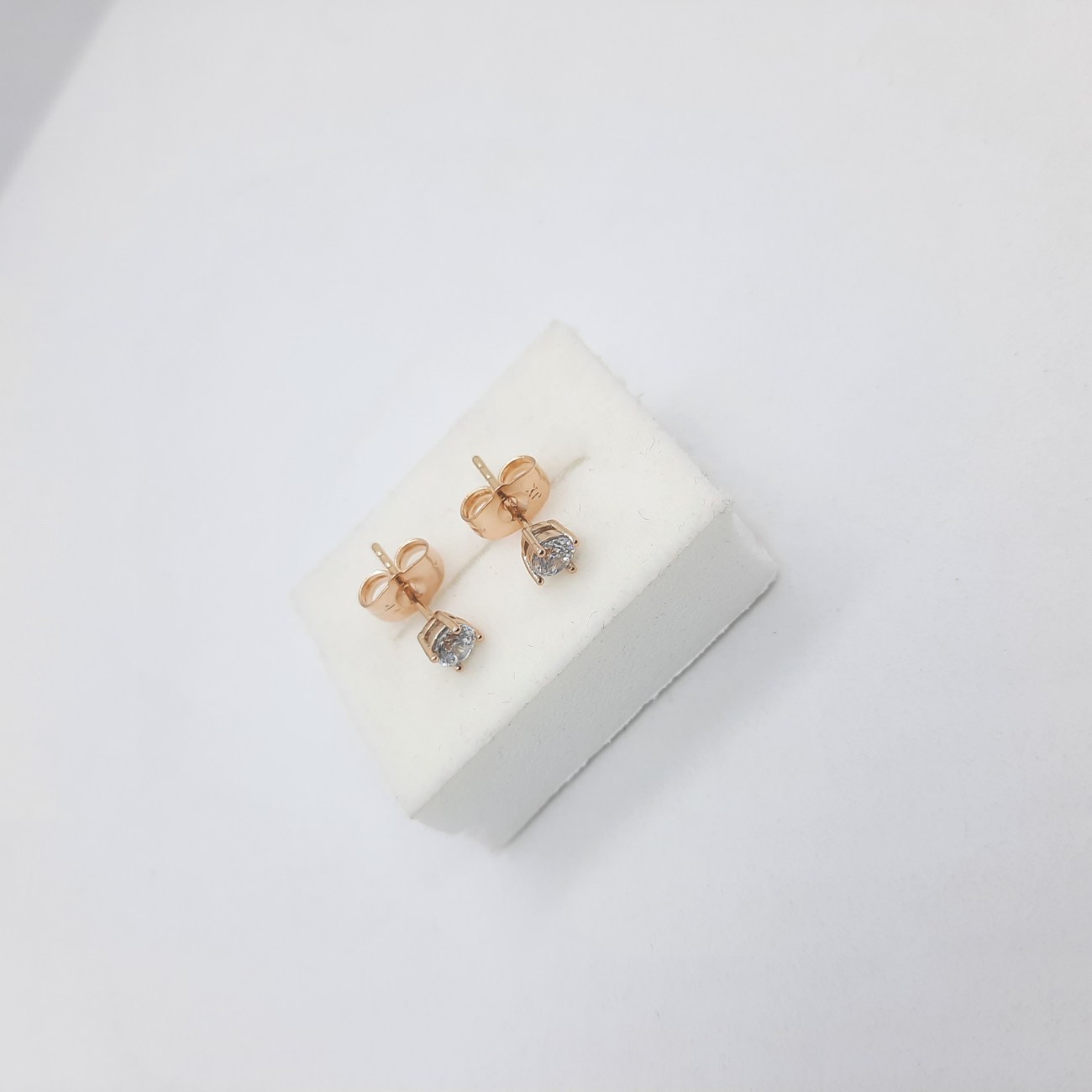 Σκουλαρίκια επίχρυσο ασήμι λευκό ζιργκόν