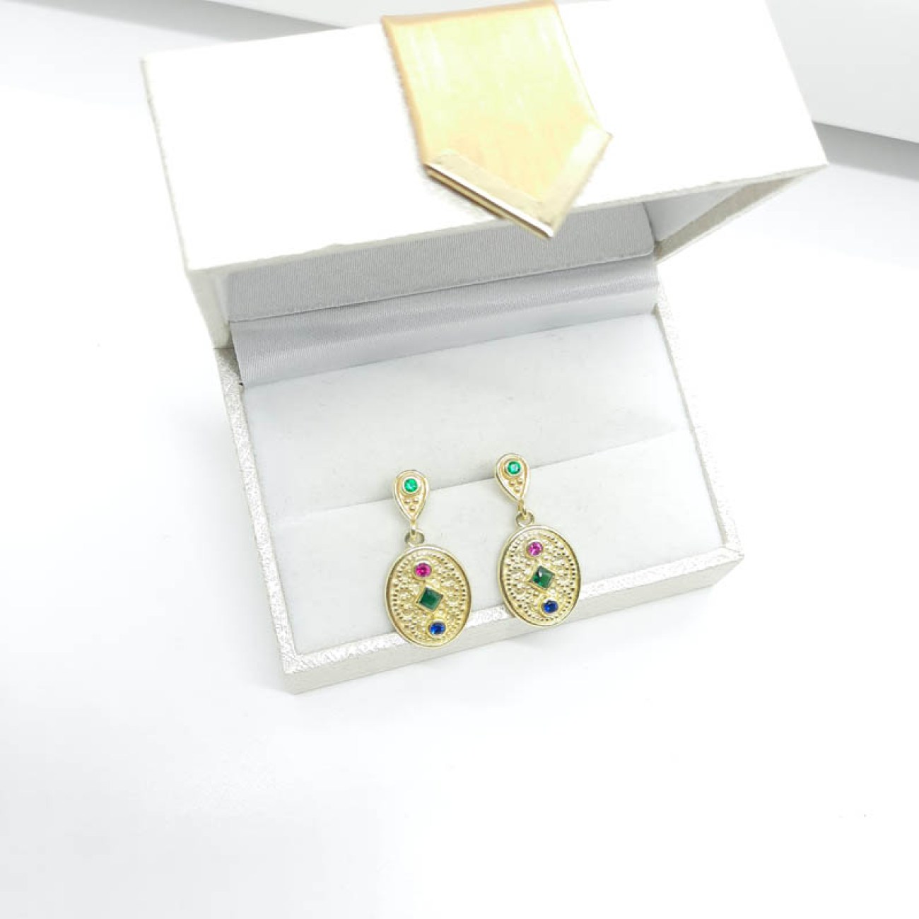 Βυζαντινά σκουλαρίκια ασήμι επιχρυσωμένο