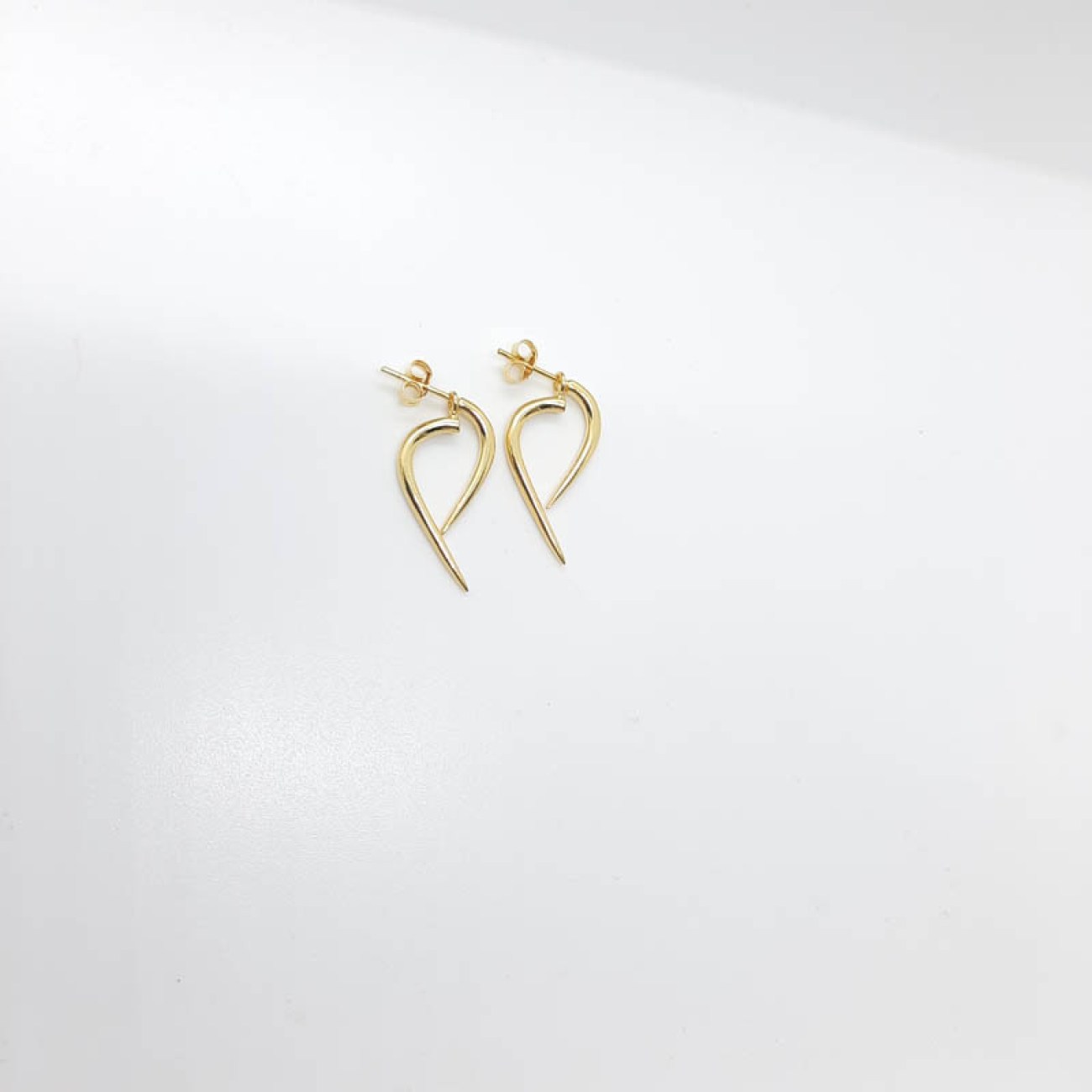 Σκουλαρίκια επίχρυσο ασήμι modern heart