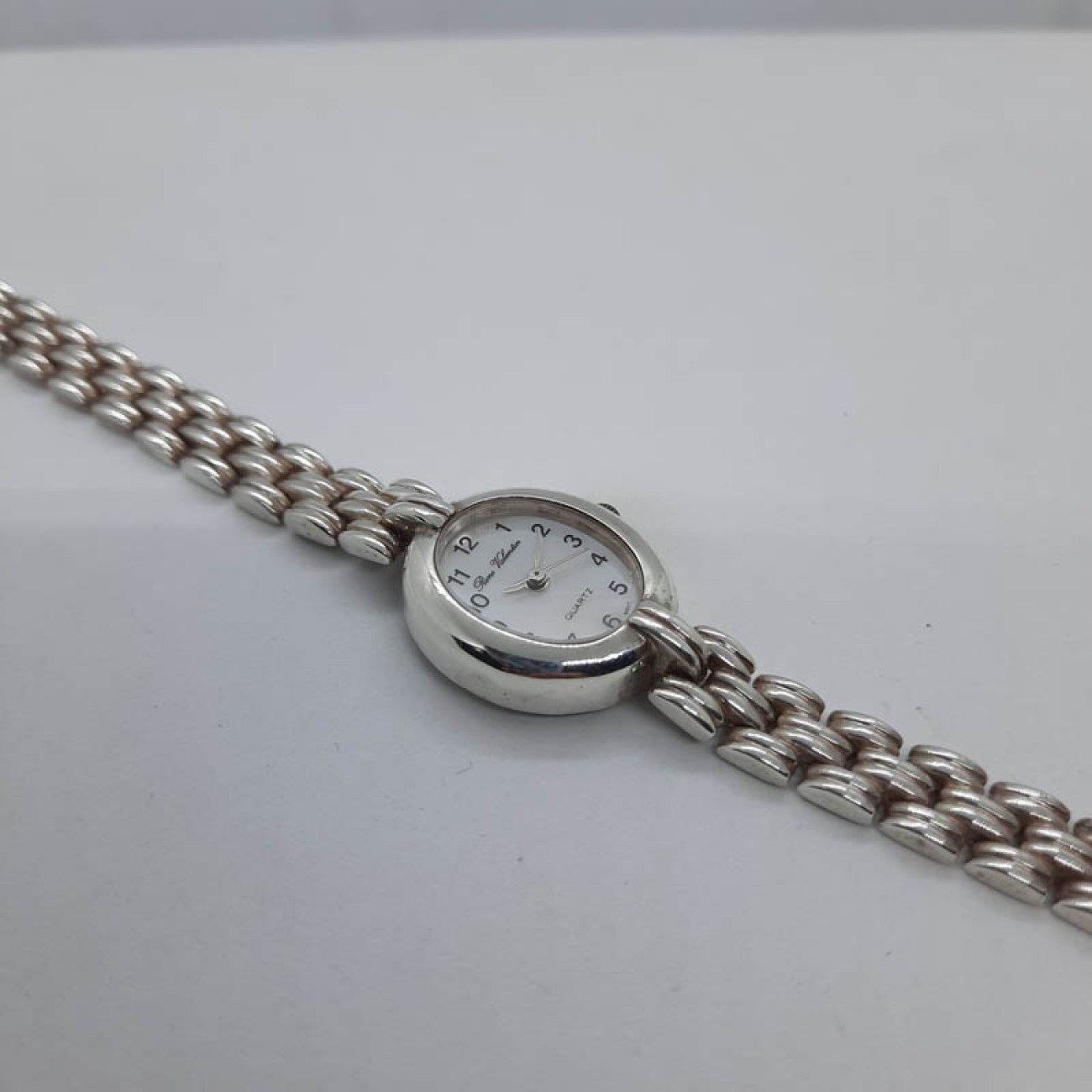 Vintage ασημένιο ρολόι οβάλ