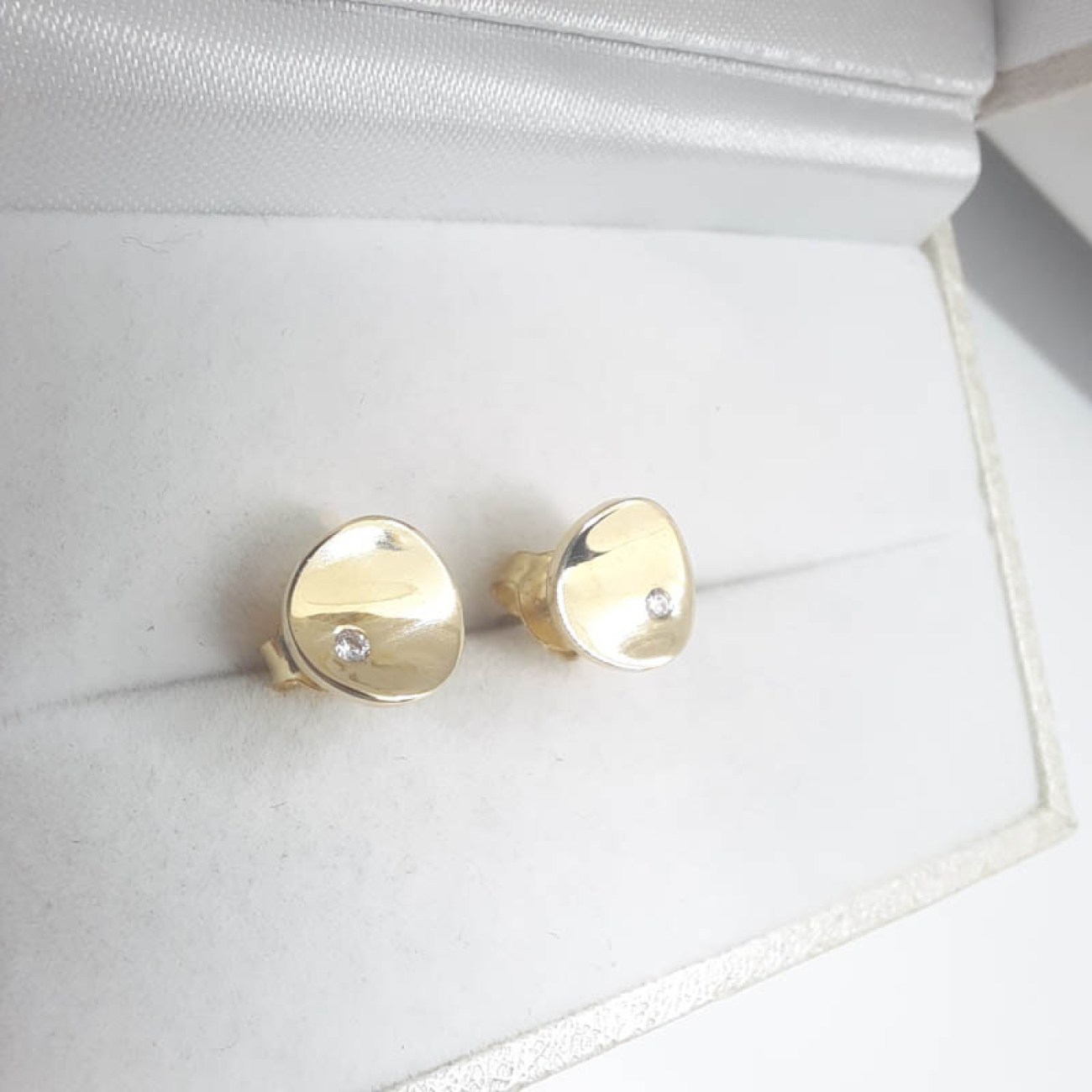 Σκουλαρίκια χρυσά ζιργκόν la terra