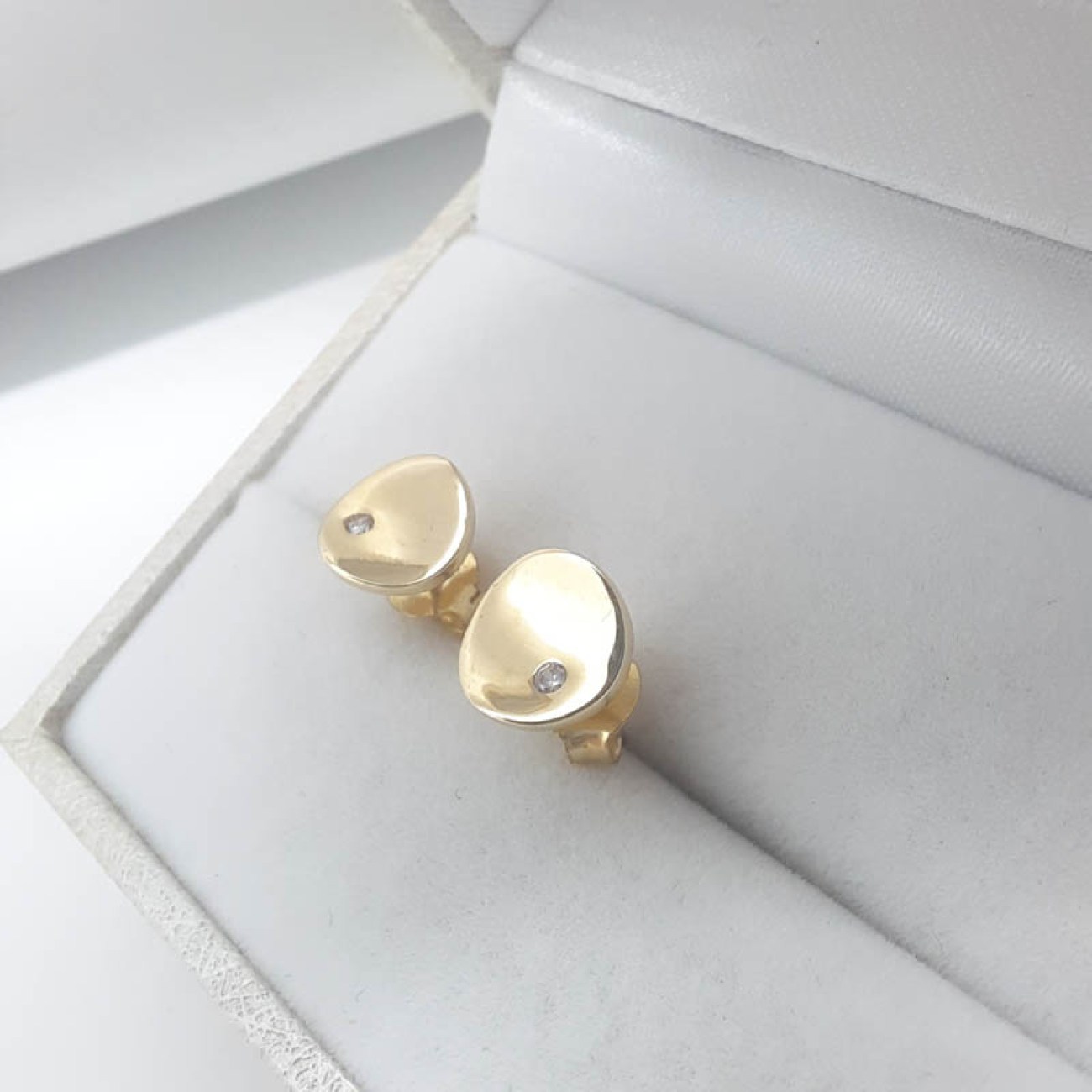 Σκουλαρίκια χρυσά ζιργκόν la terra