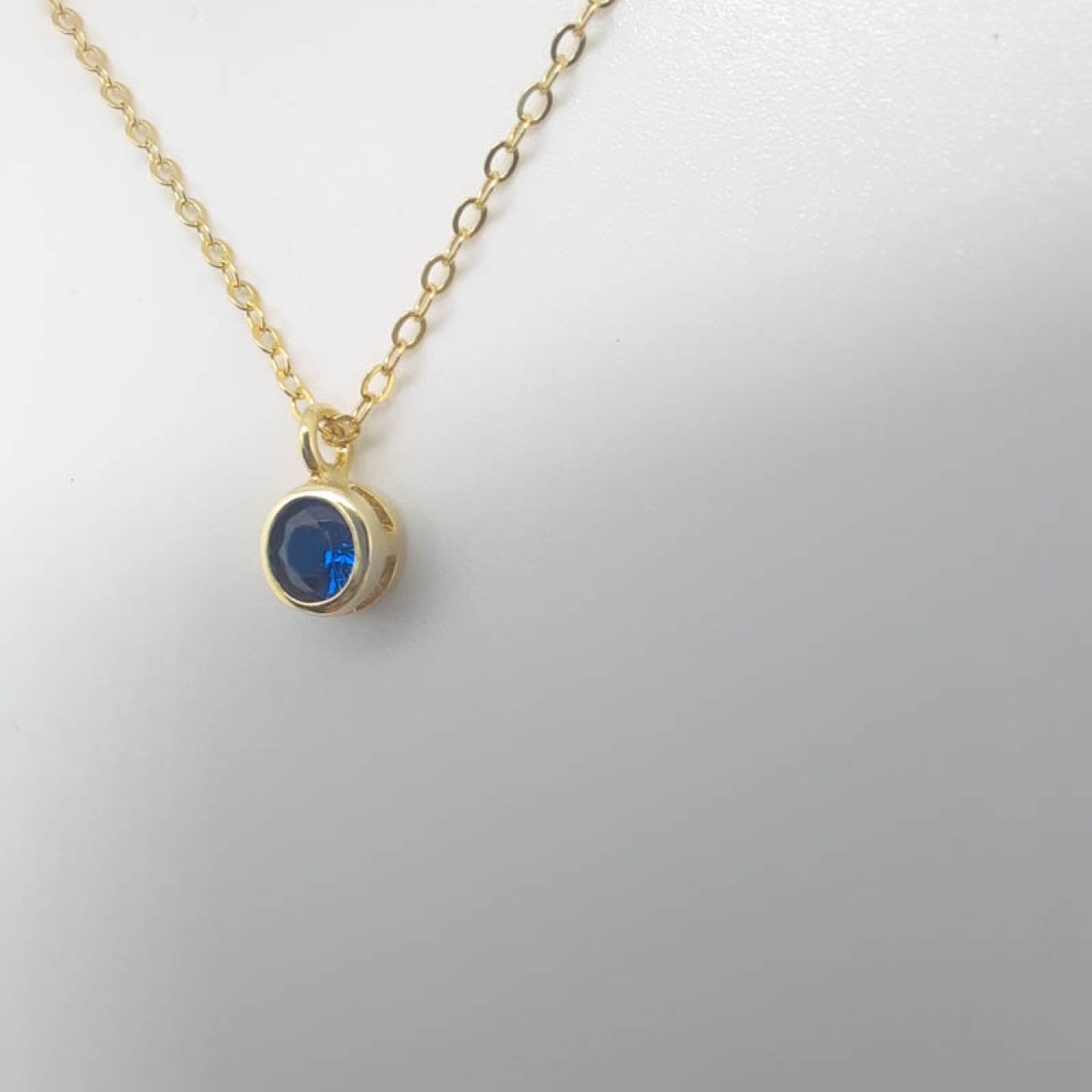 Κολιέ επίχρυσο μπλε ζιργκόν