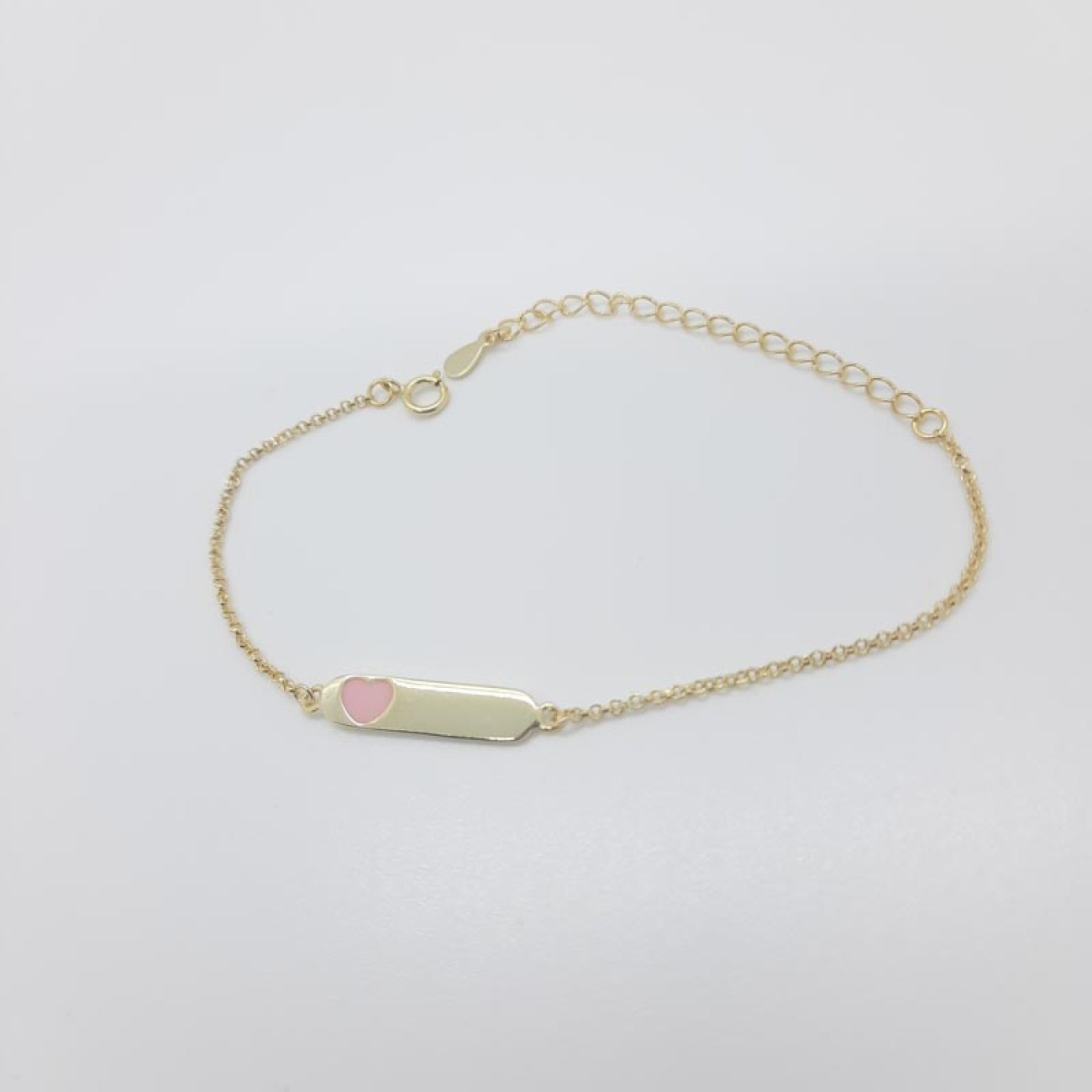 Ταυτότητα επιχρυσωμένο ασήμι ροζ καρδιά