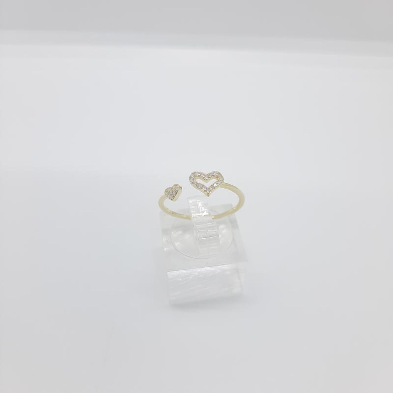 Δαχτυλίδι 2 καρδιές επίχρυσο