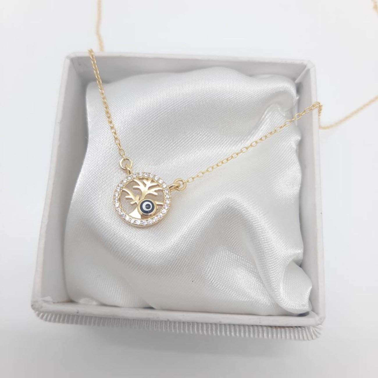 Κολιέ καρδούλα ματάκι επίχρυσο