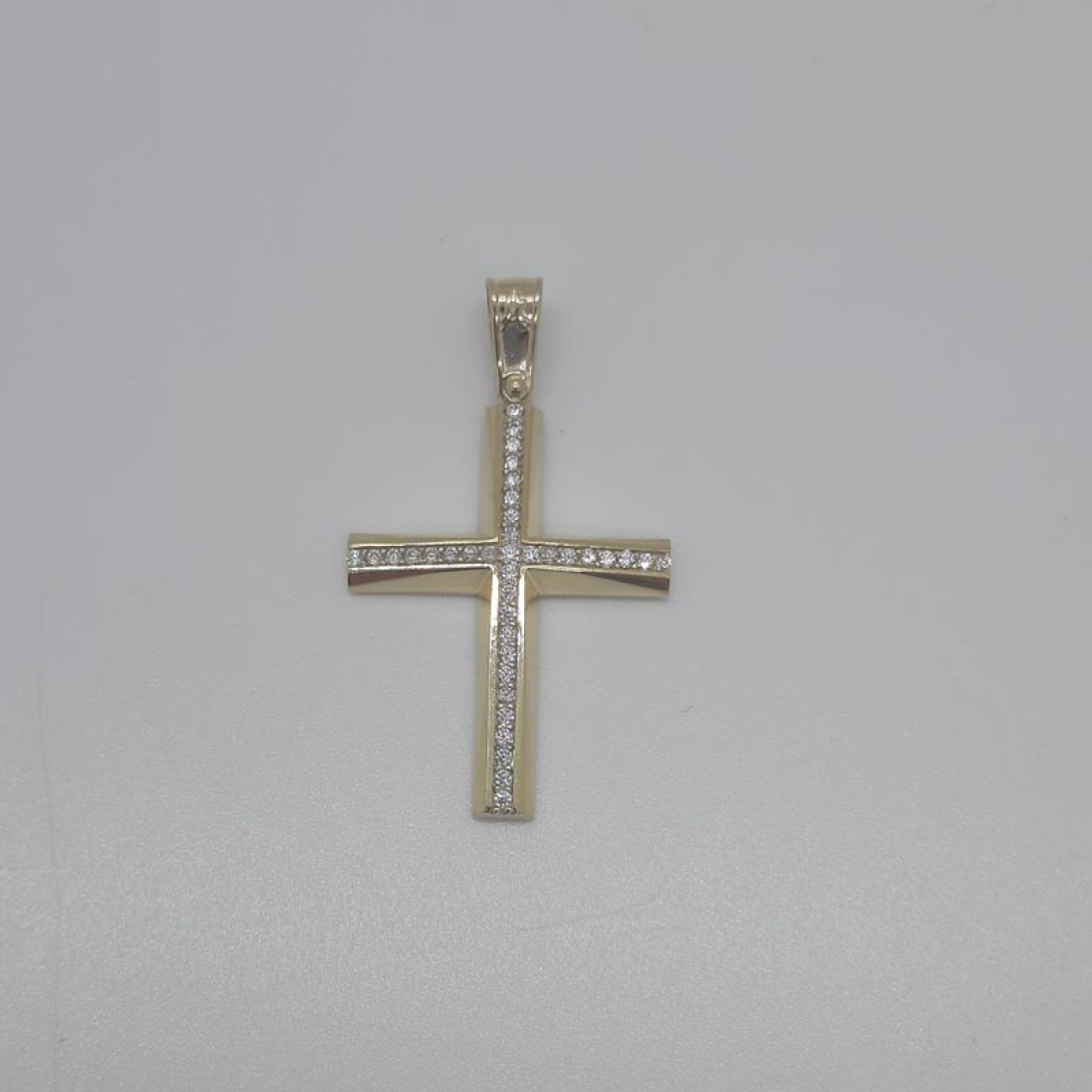 Σταυρός χρυσός ζιργκόν grande