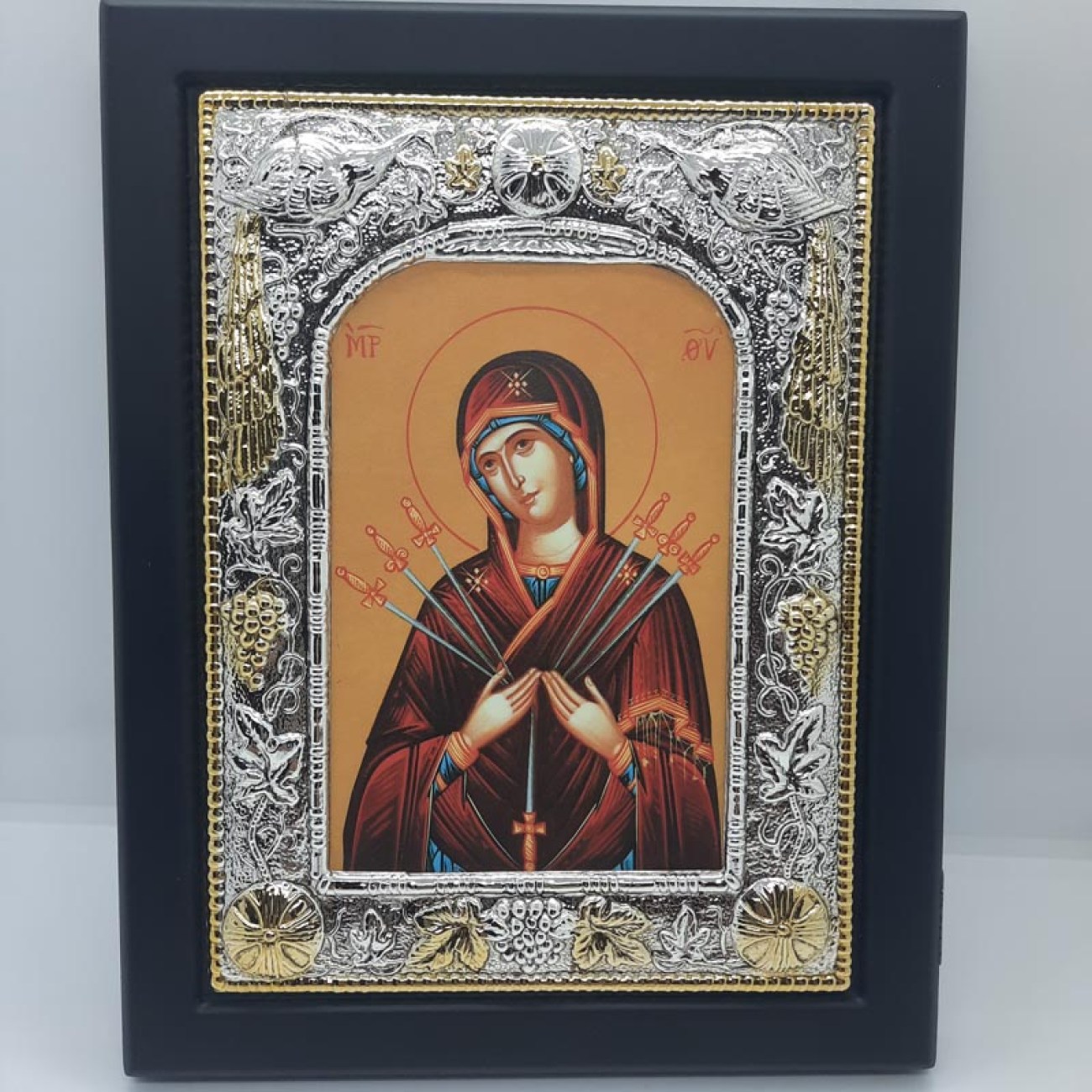 ΠΑΝΑΓΙΑ η επτάσπαθη ασημένια εικόνα