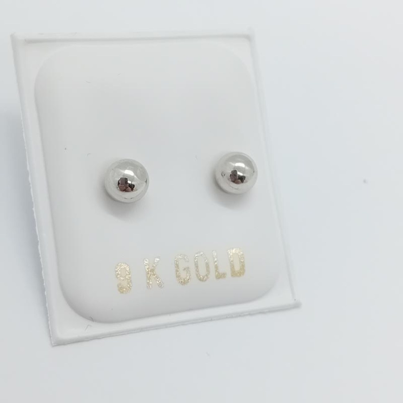 Λευκόχρυσα σκουλαρίκια μεγάλες μπίλιες Κ9