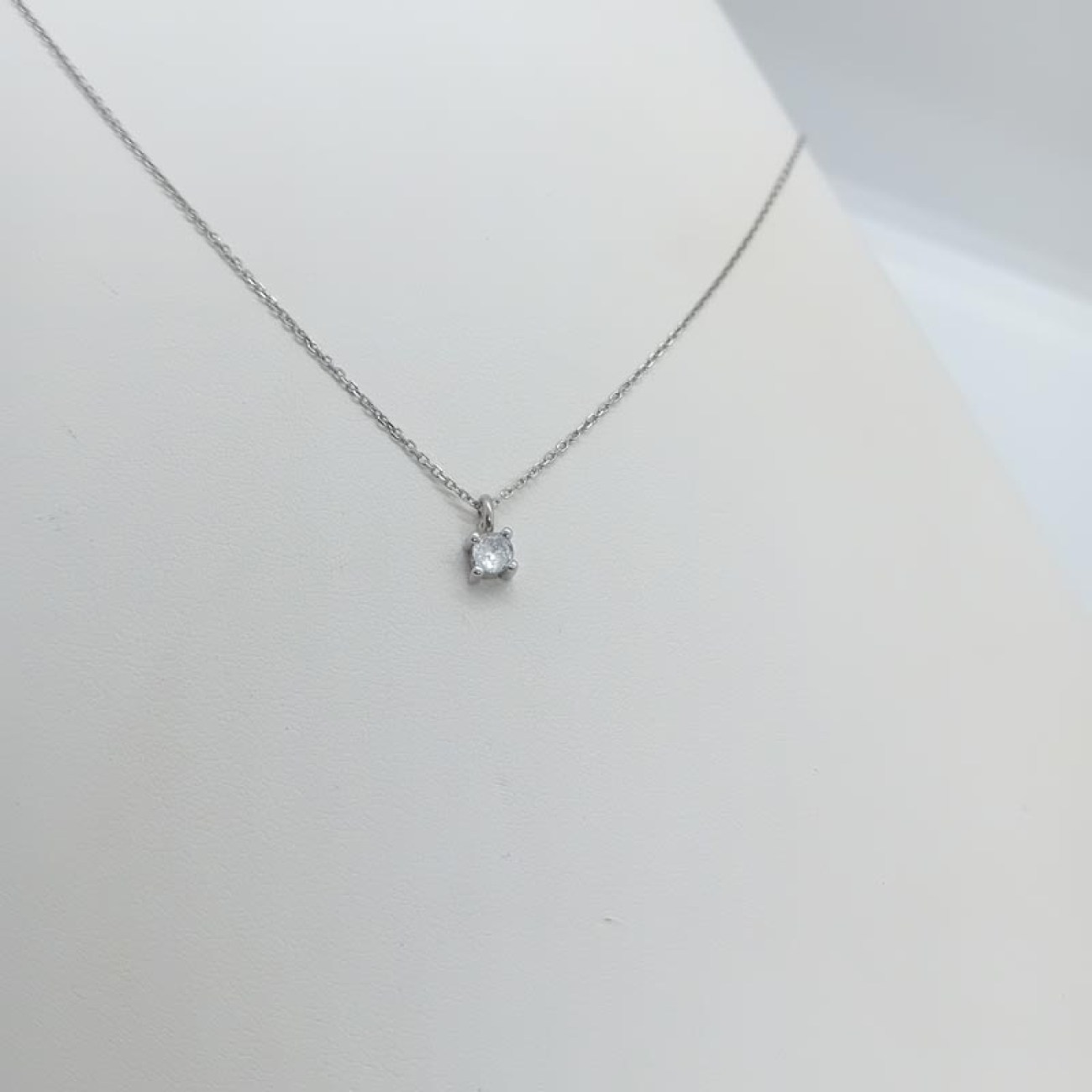 Κολιέ ασήμι 9.25 λευκό ζιργκόν