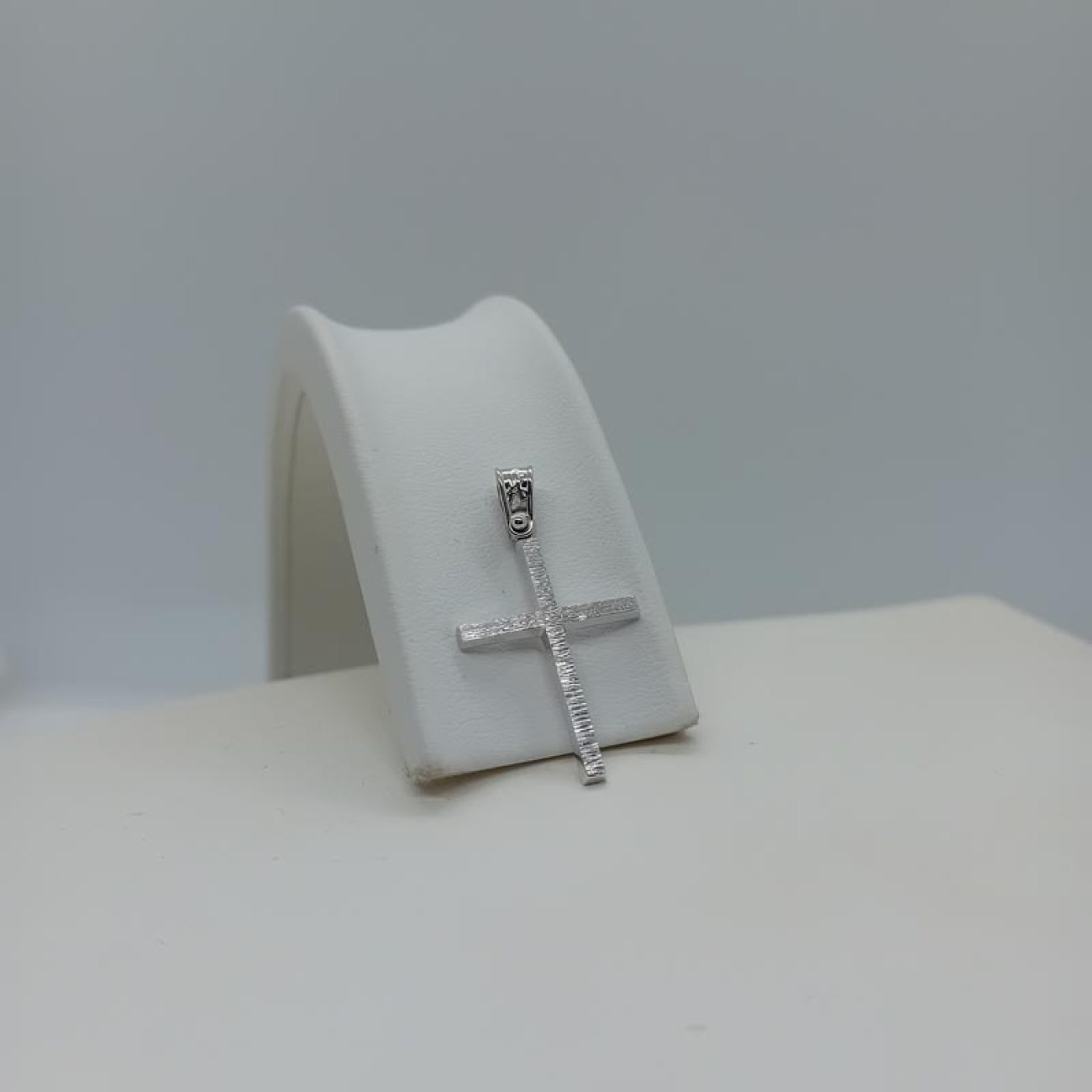 Σταυρός λευκόχρυσος double-face ζαγρέ