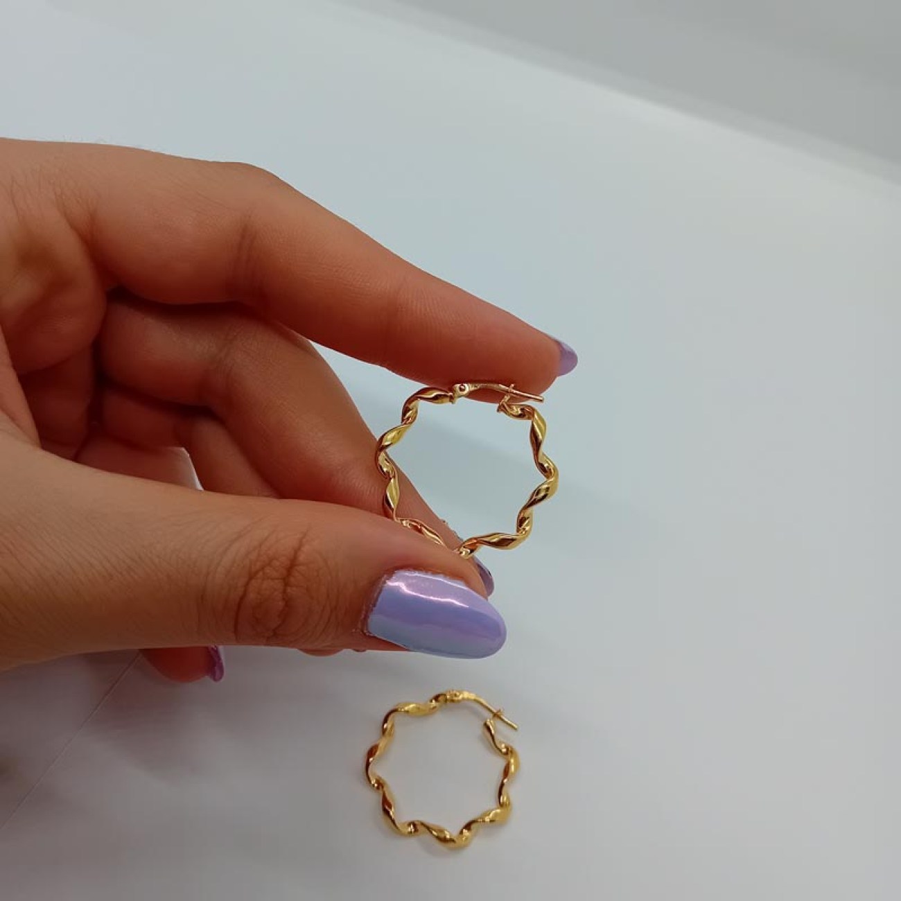 Κρίκοι WAVE επιχρυσωμένο ασήμι