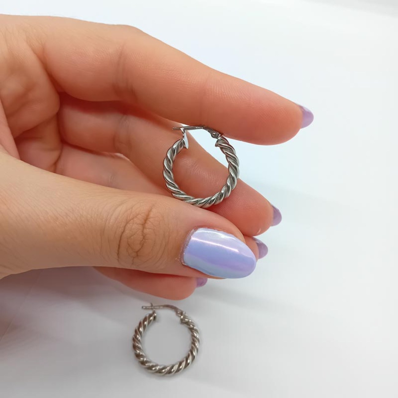 Ασήμι 9.25 κρίκοι πλεξίδα