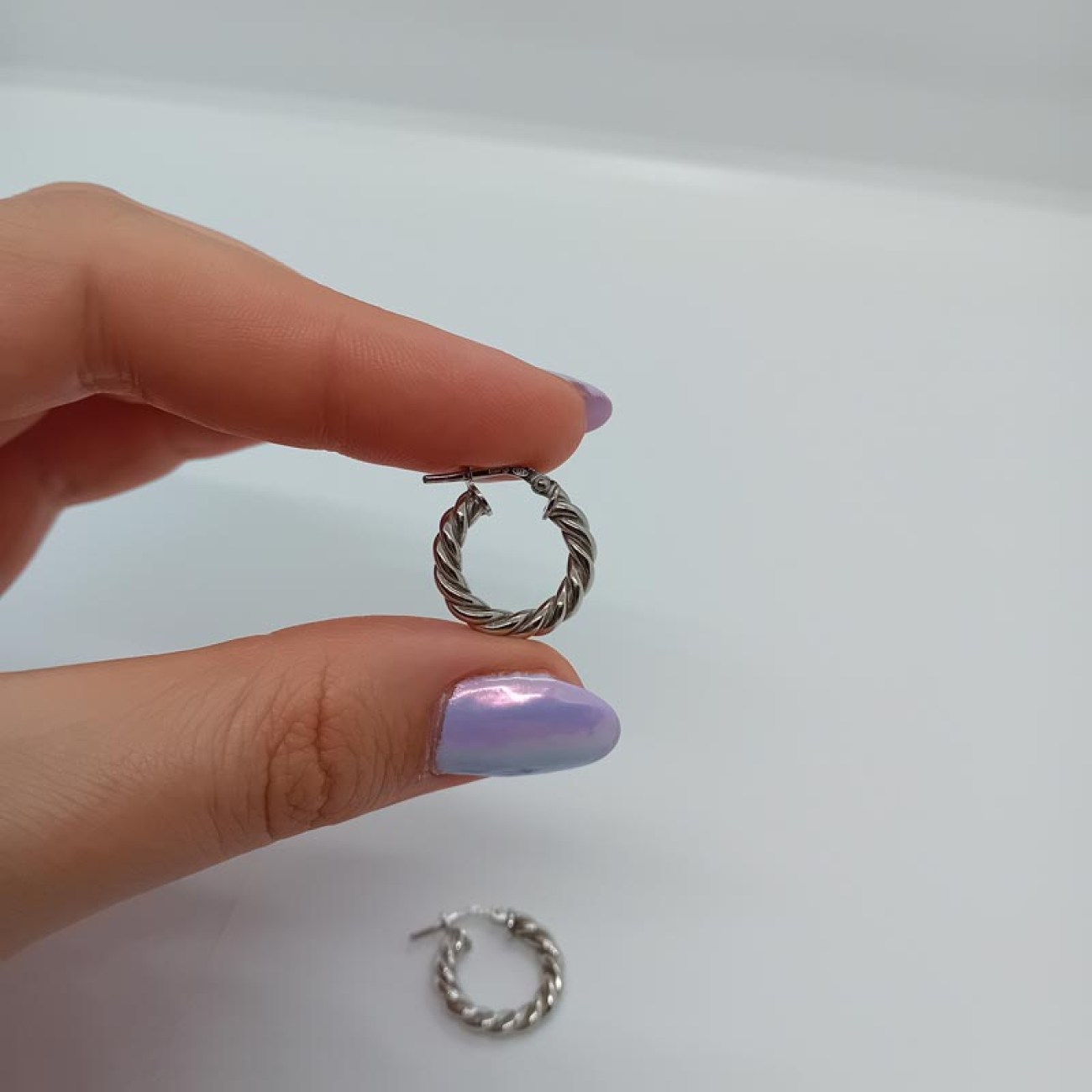 Κρίκοι ασήμι 9.25 πλεξίδα