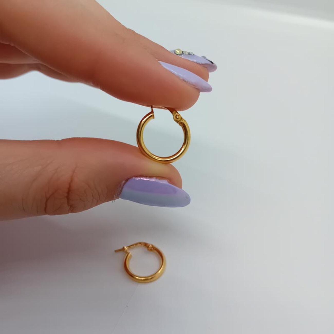 Μικροί κρίκοι επιχρυσωμένο ασήμι