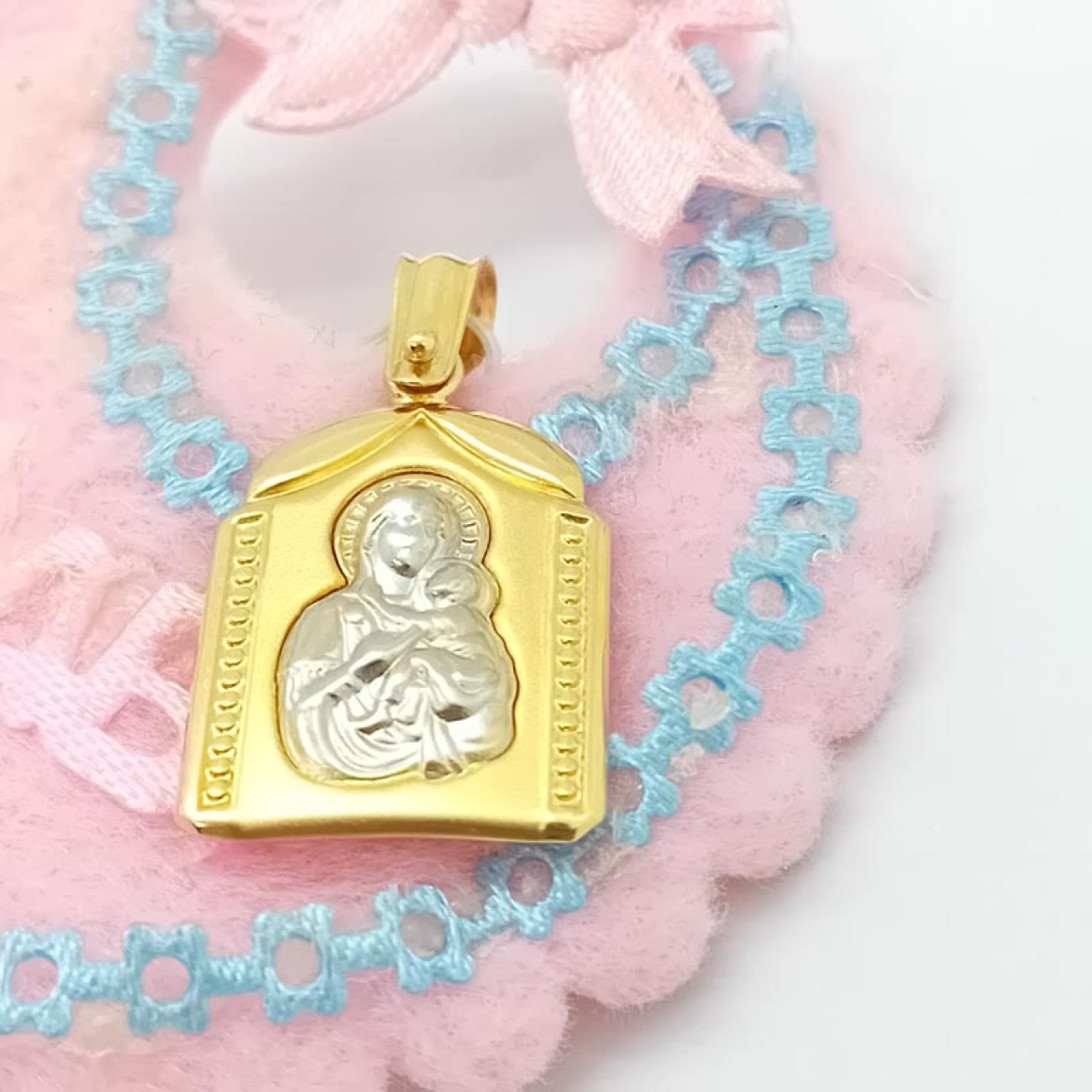 Χρυσό-λευκόχρυσο φυλαχτό K14